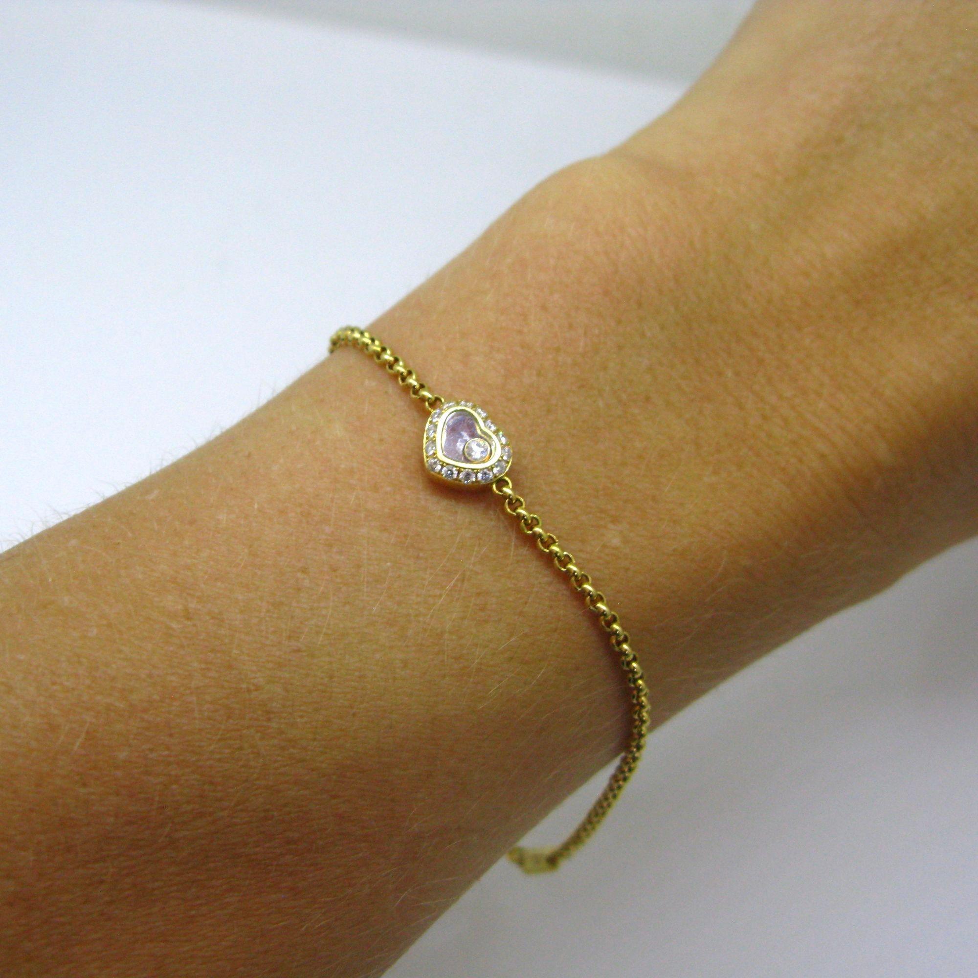 Women's or Men's Vintage Happy Diamonds Heart Bracelet, 18kt gold, CHOPARD For Sale