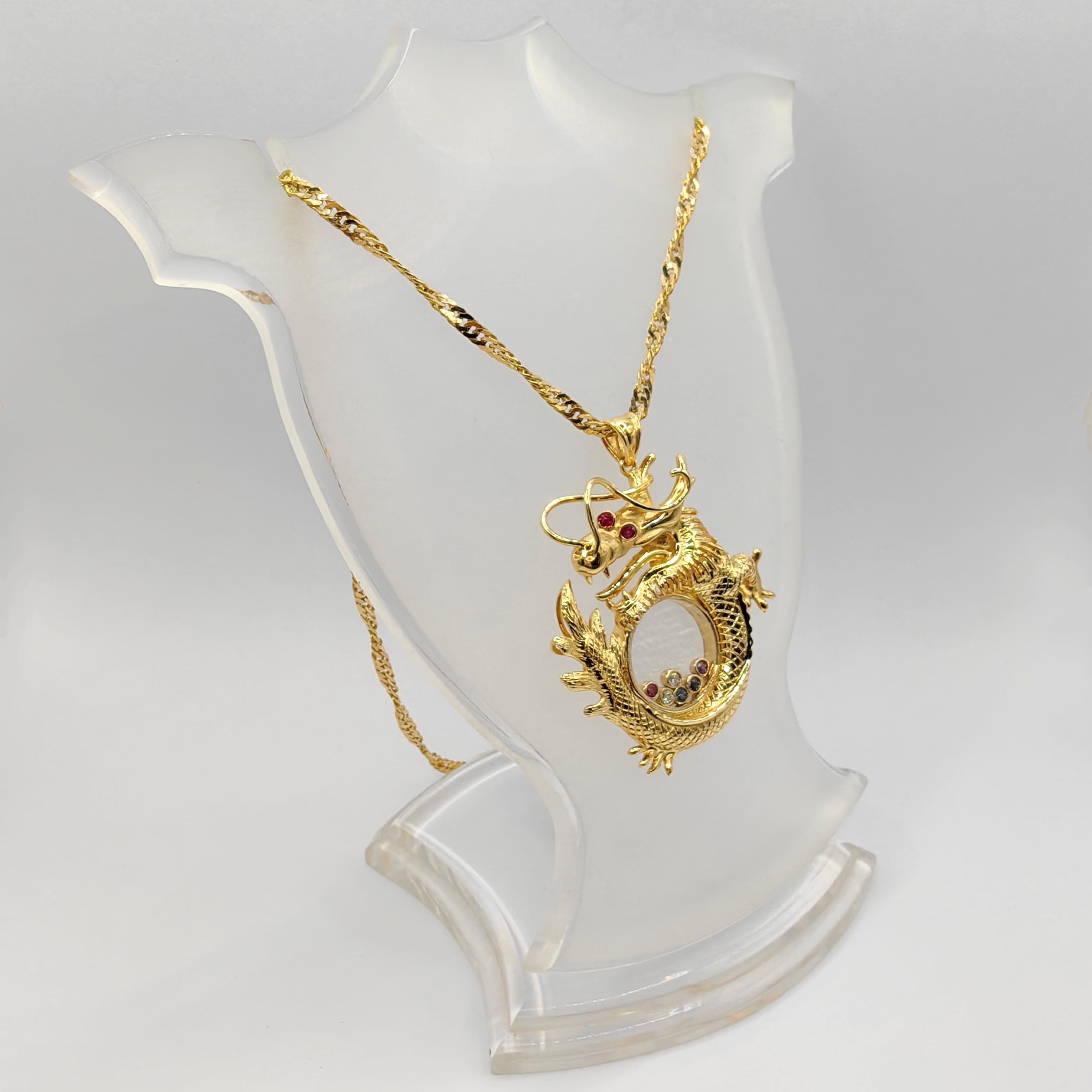 vintage 21k gold blood ruby pendant necklace