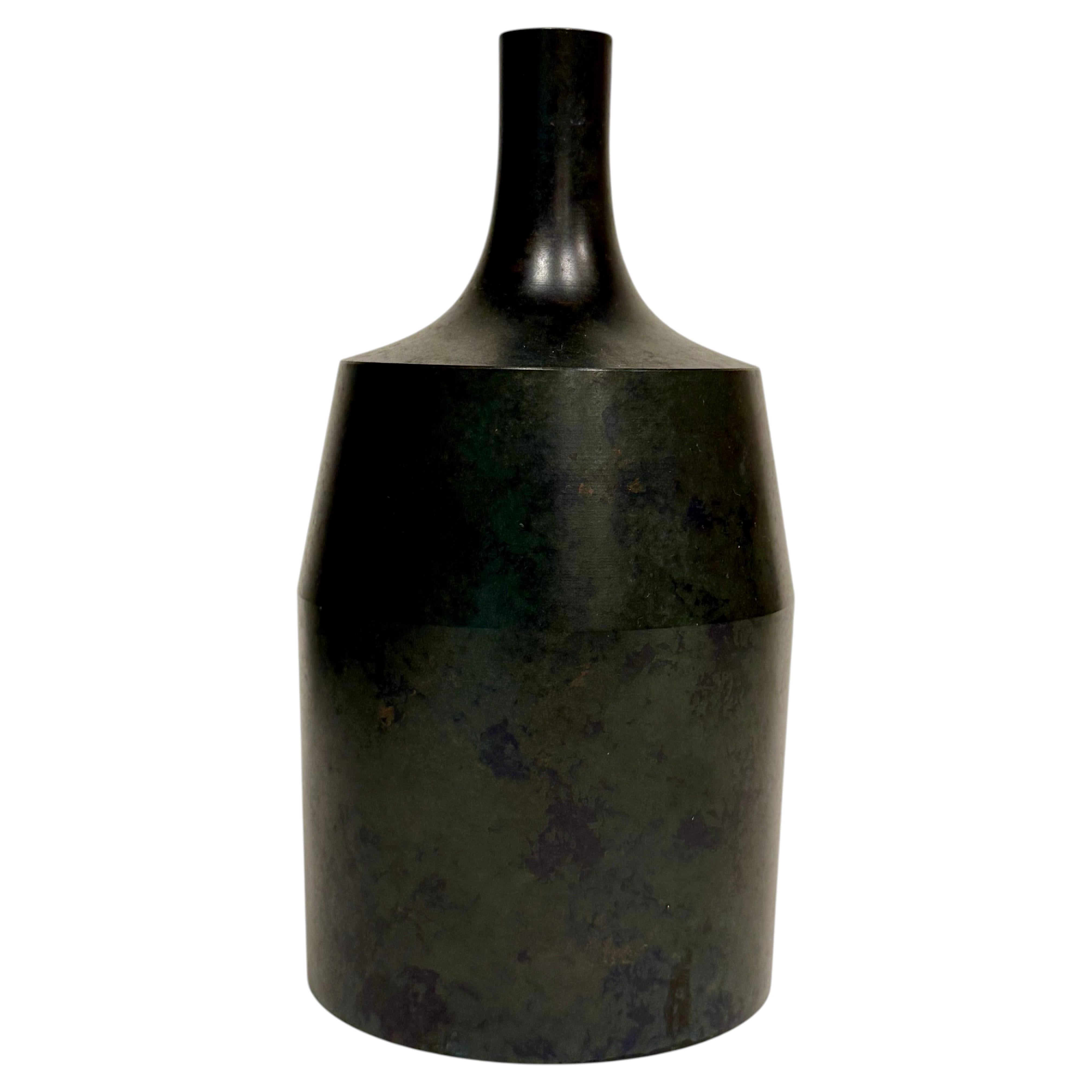 Vintage Hara Misaki Modernist Bronze Vase c1960s