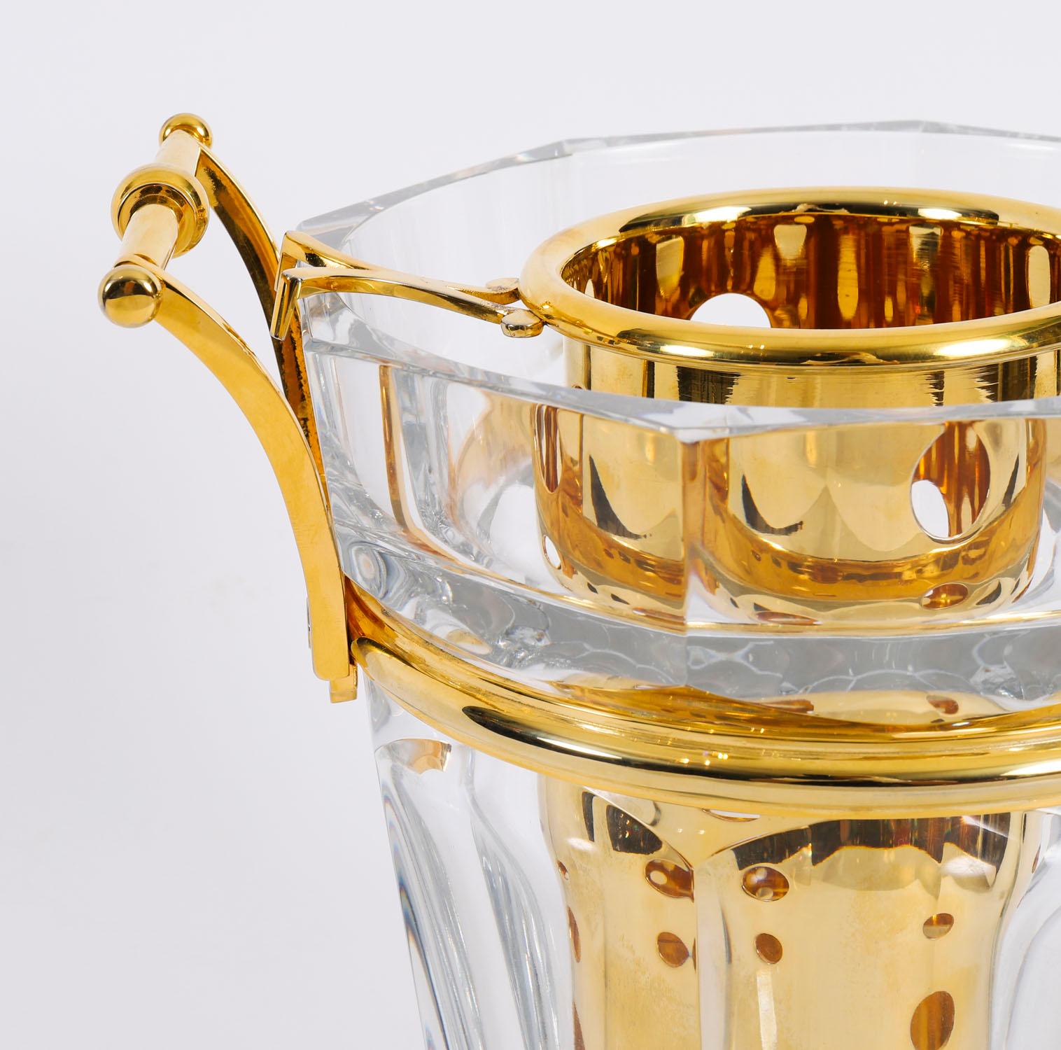 Raffreddatore per champagne d'epoca in cristallo Harcourt di Baccarat del XX secolo in vendita 11