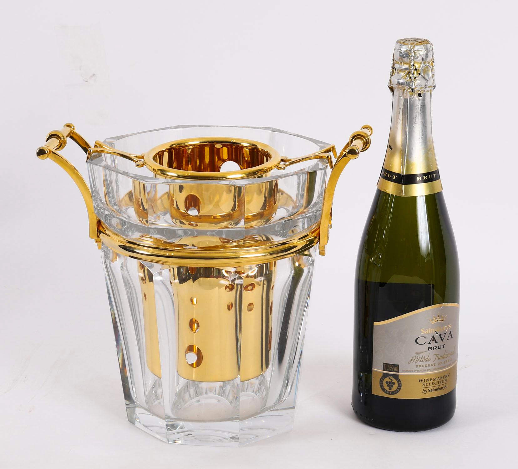 Raffreddatore per champagne d'epoca in cristallo Harcourt di Baccarat del XX secolo in vendita 12