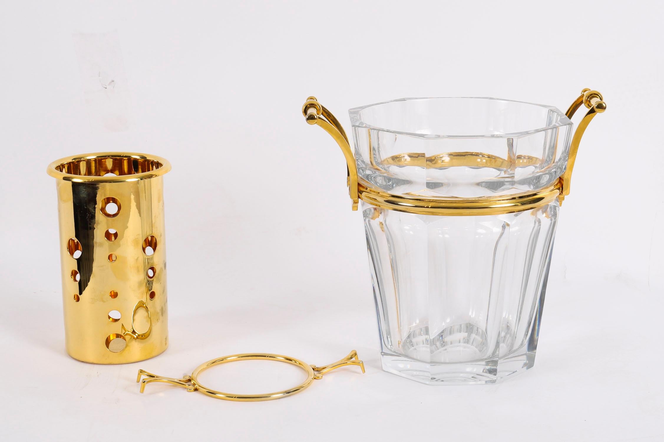 Raffreddatore per champagne d'epoca in cristallo Harcourt di Baccarat del XX secolo in vendita 2