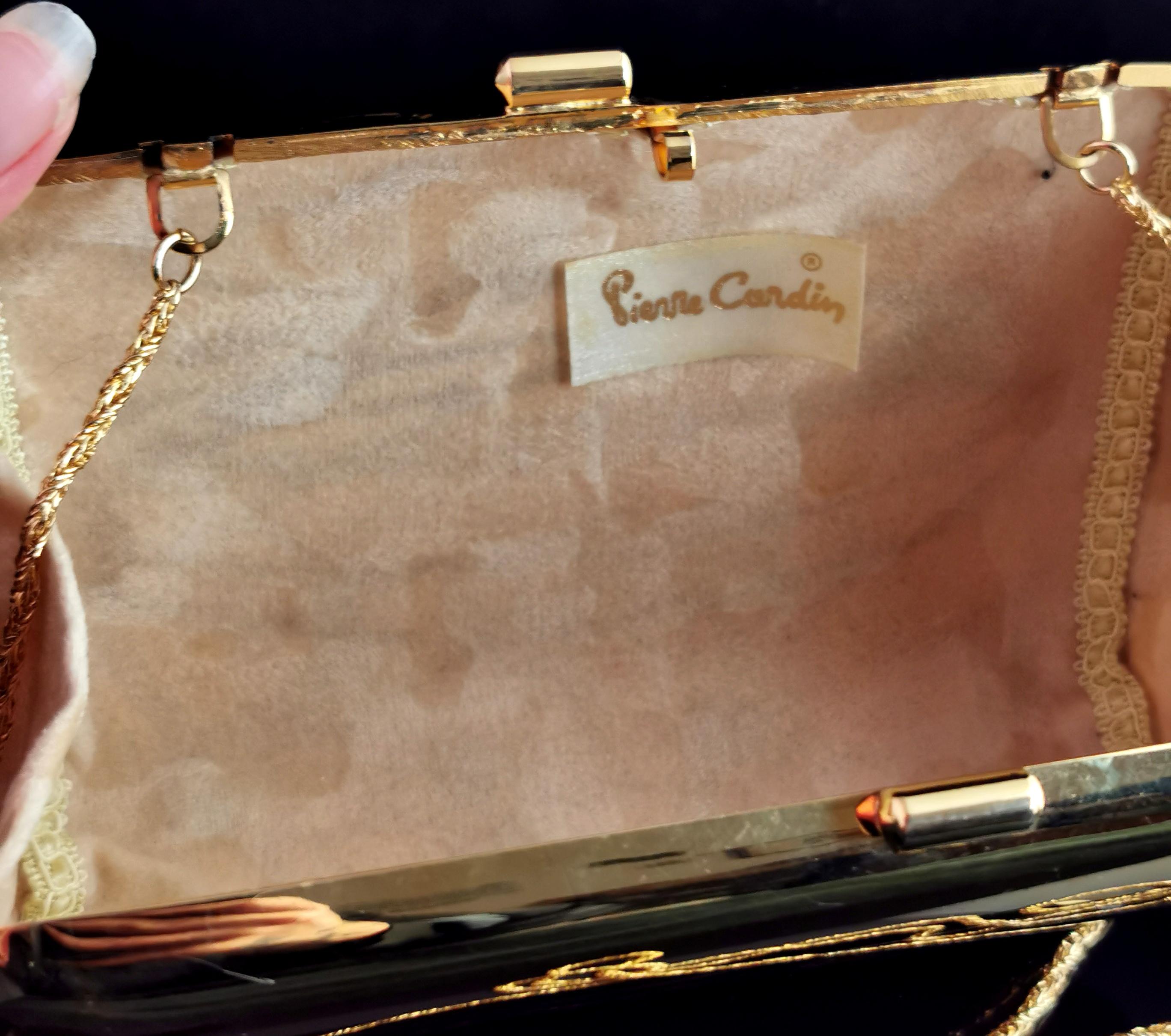Vintage Hard Case metal handbag, Pierre Cardin, Silver and Gold purse 3