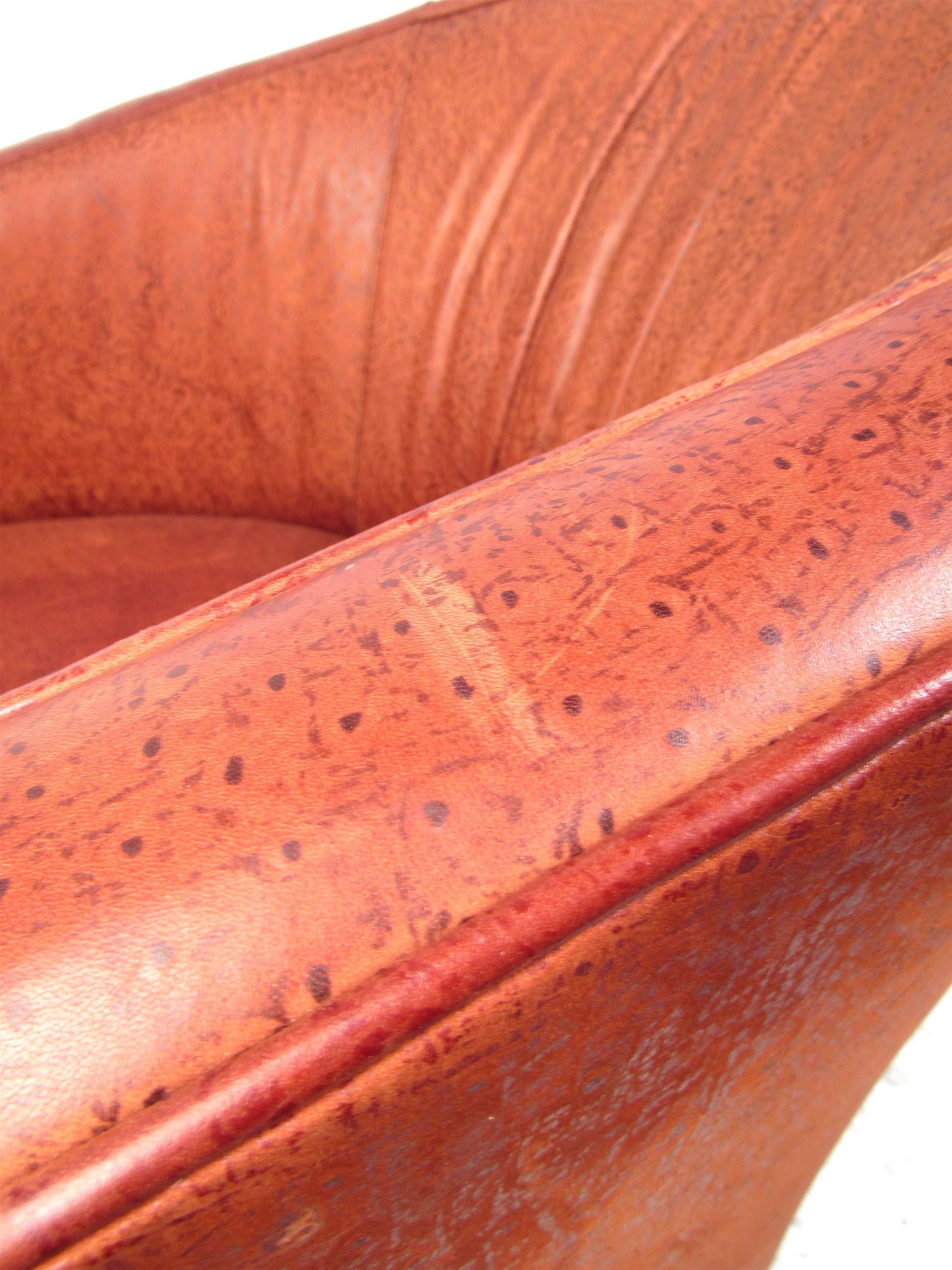 Vintage Hard Wood and Leather Lounge Chair 5