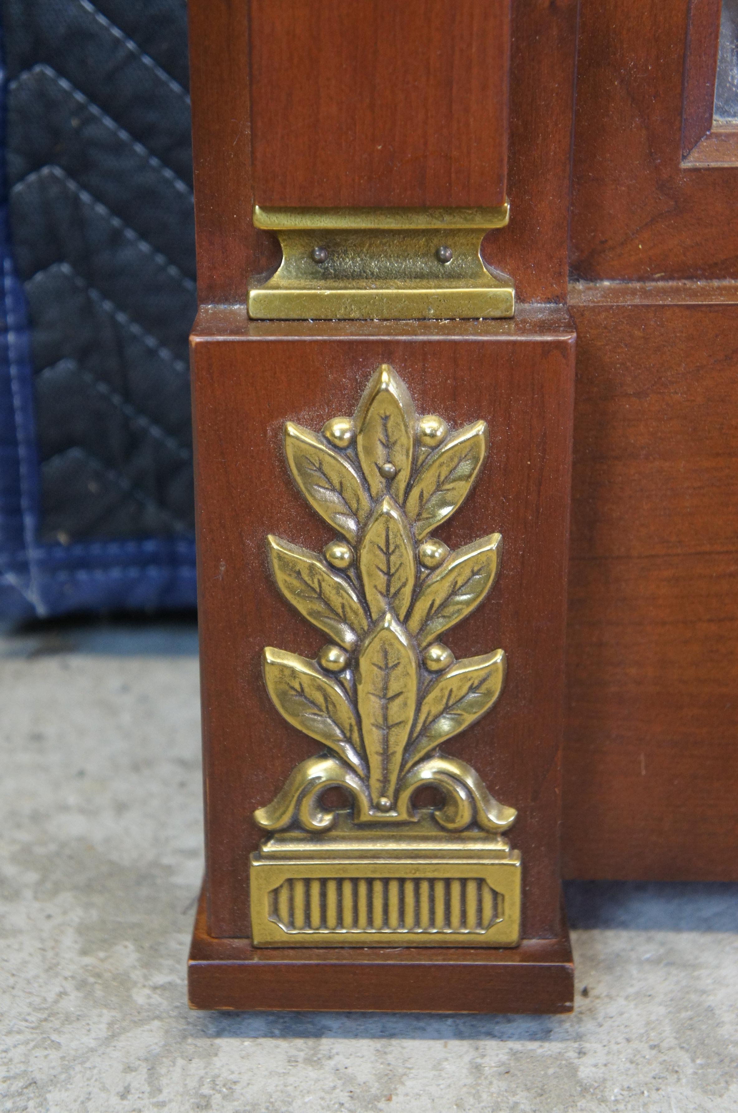 Vintage Harden French Empire Egyptian Revival Solid Cherry Beveled Glass Mirror For Sale 2