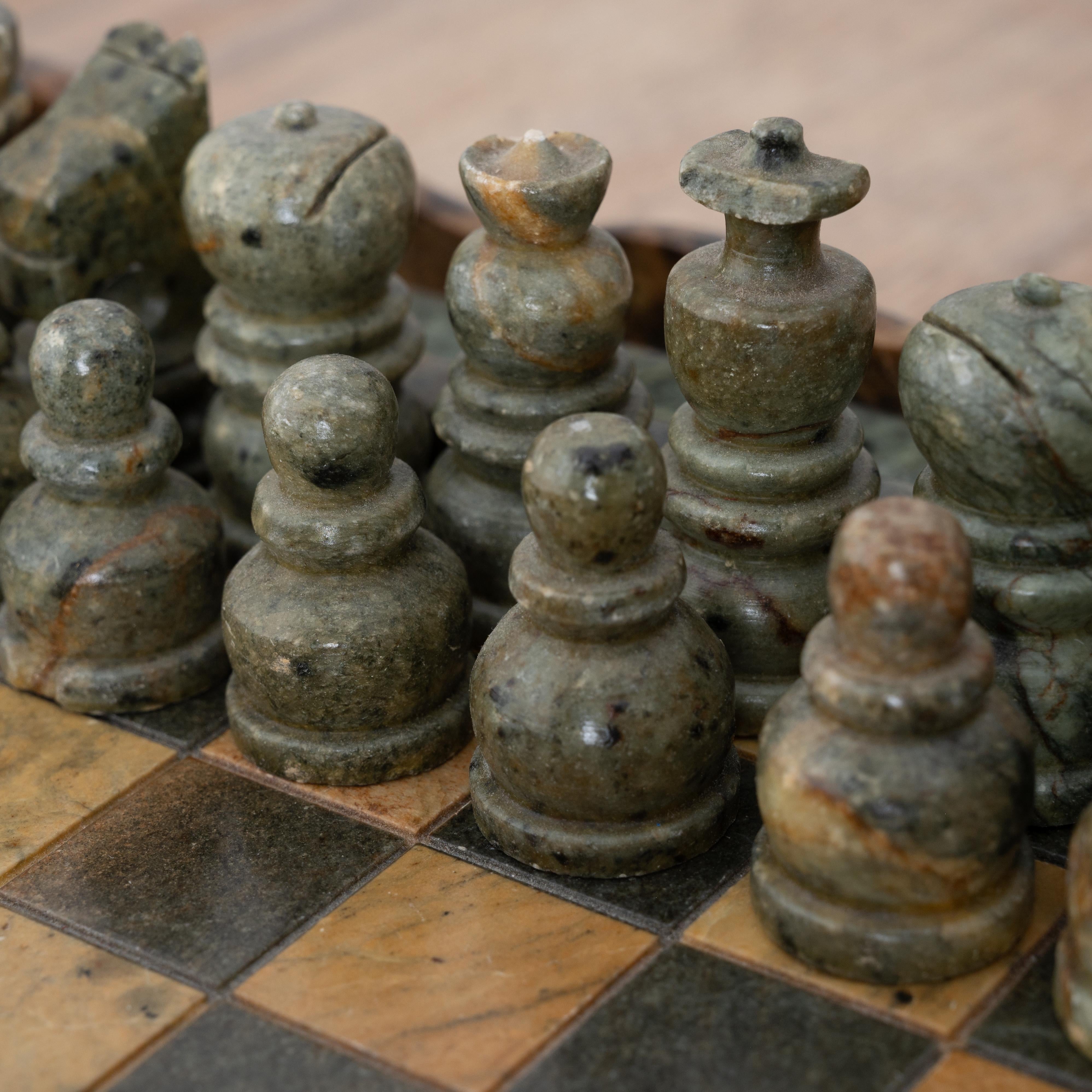 Vintage Hardstone Chess Set For Sale 3