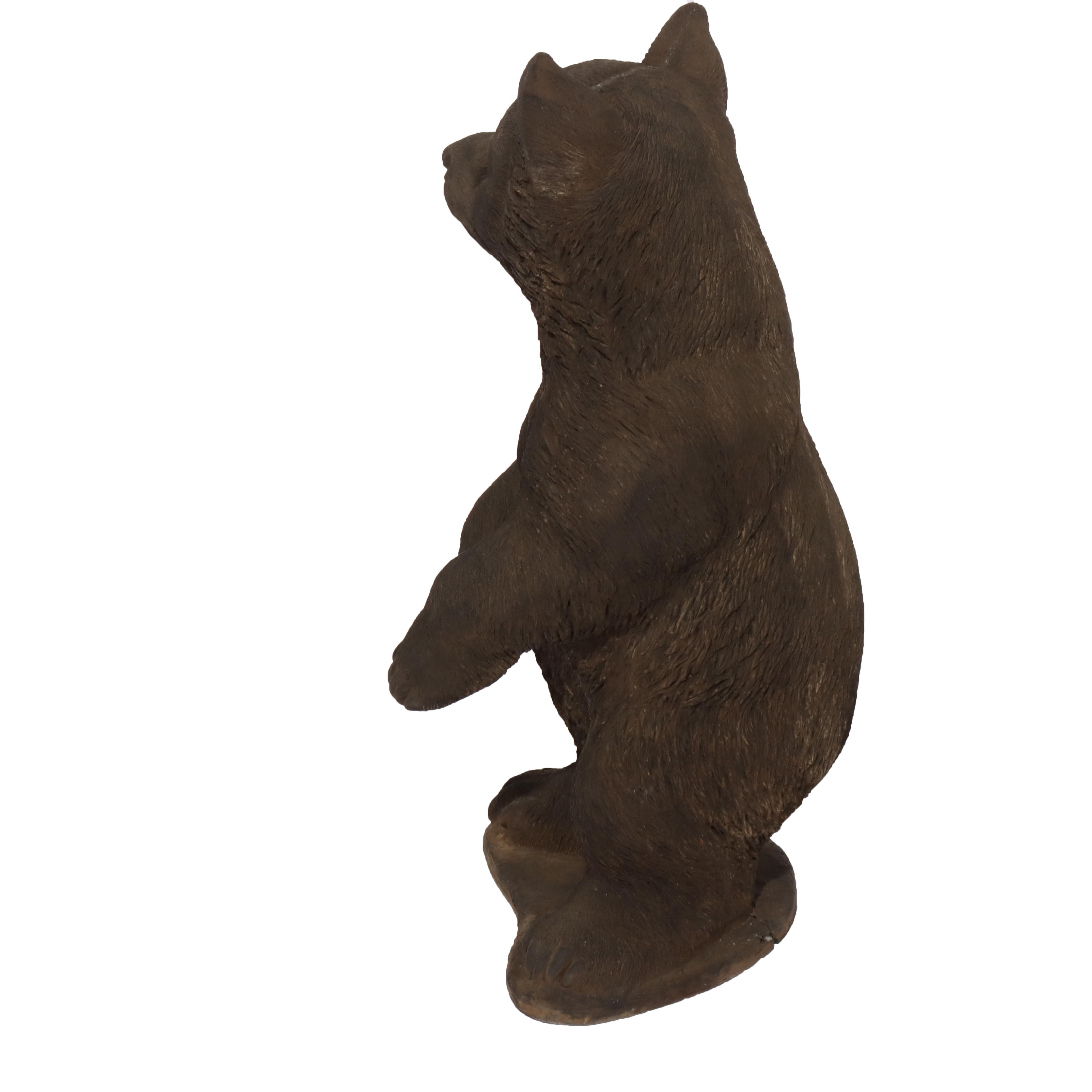 Cast Stone Vintage Hardstone Garden Bear 20thC For Sale
