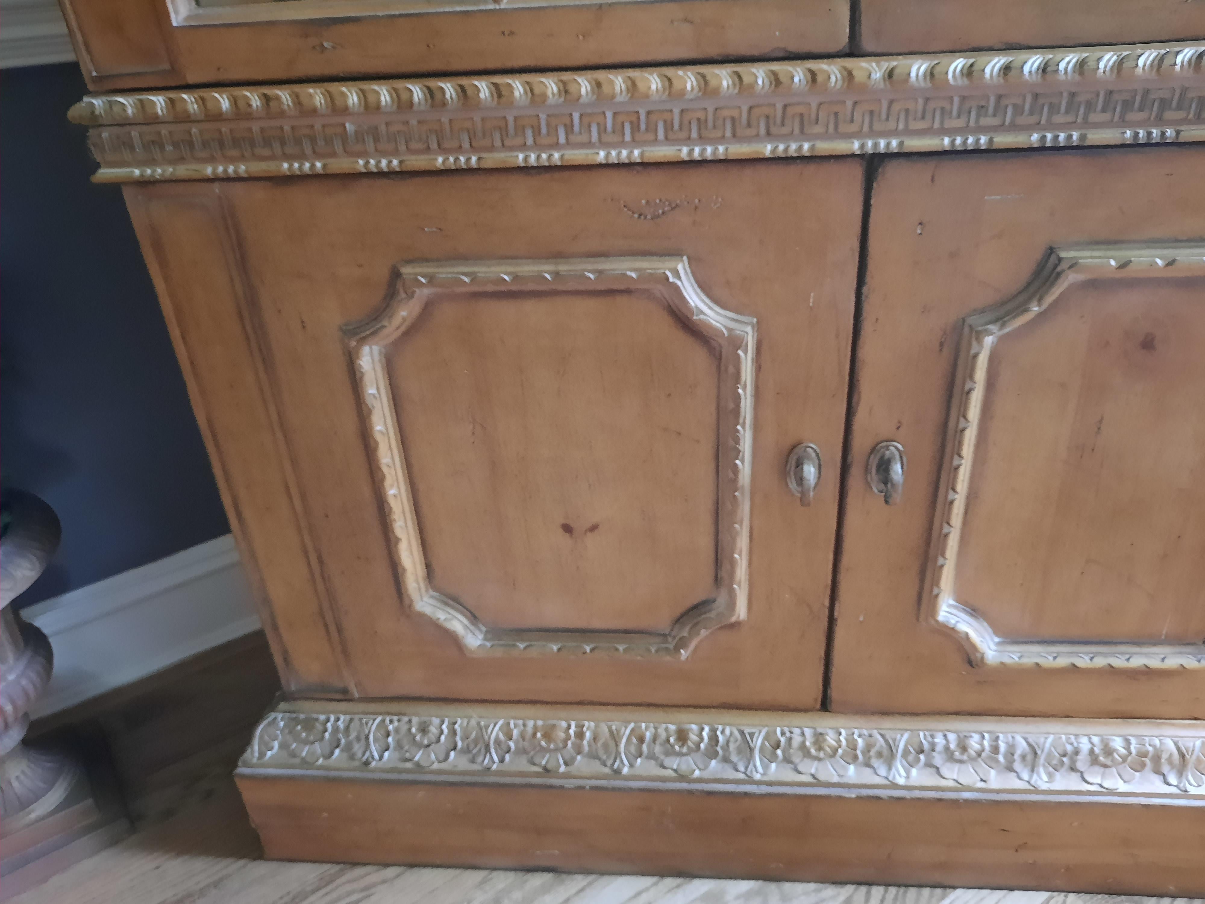 Vintage Hardwood Curio Cabinet/Bookcase For Sale 2