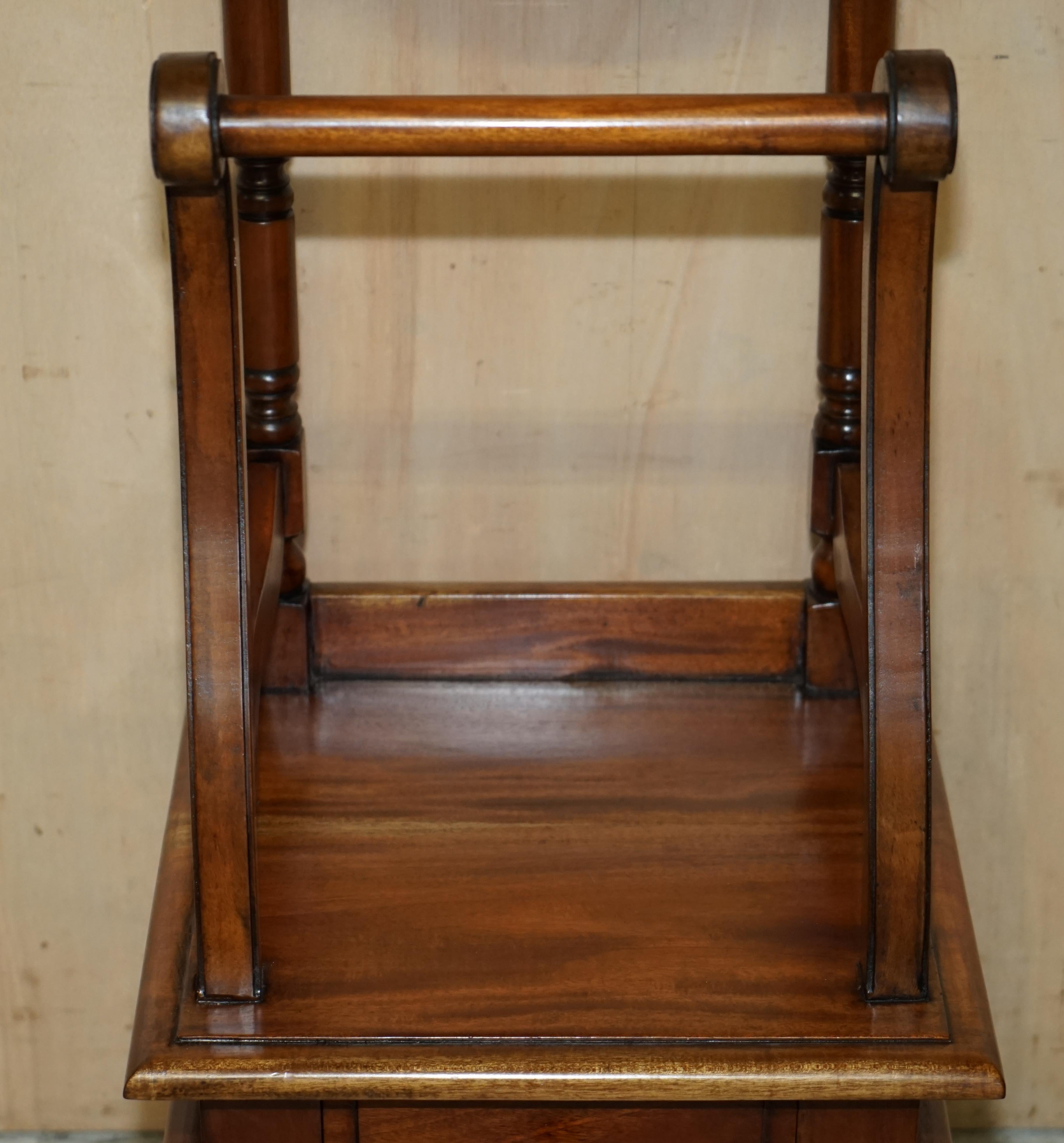 Hand-Crafted Vintage Hardwood Gentleman's Valet Stand with Carved Claw & Ball Feet