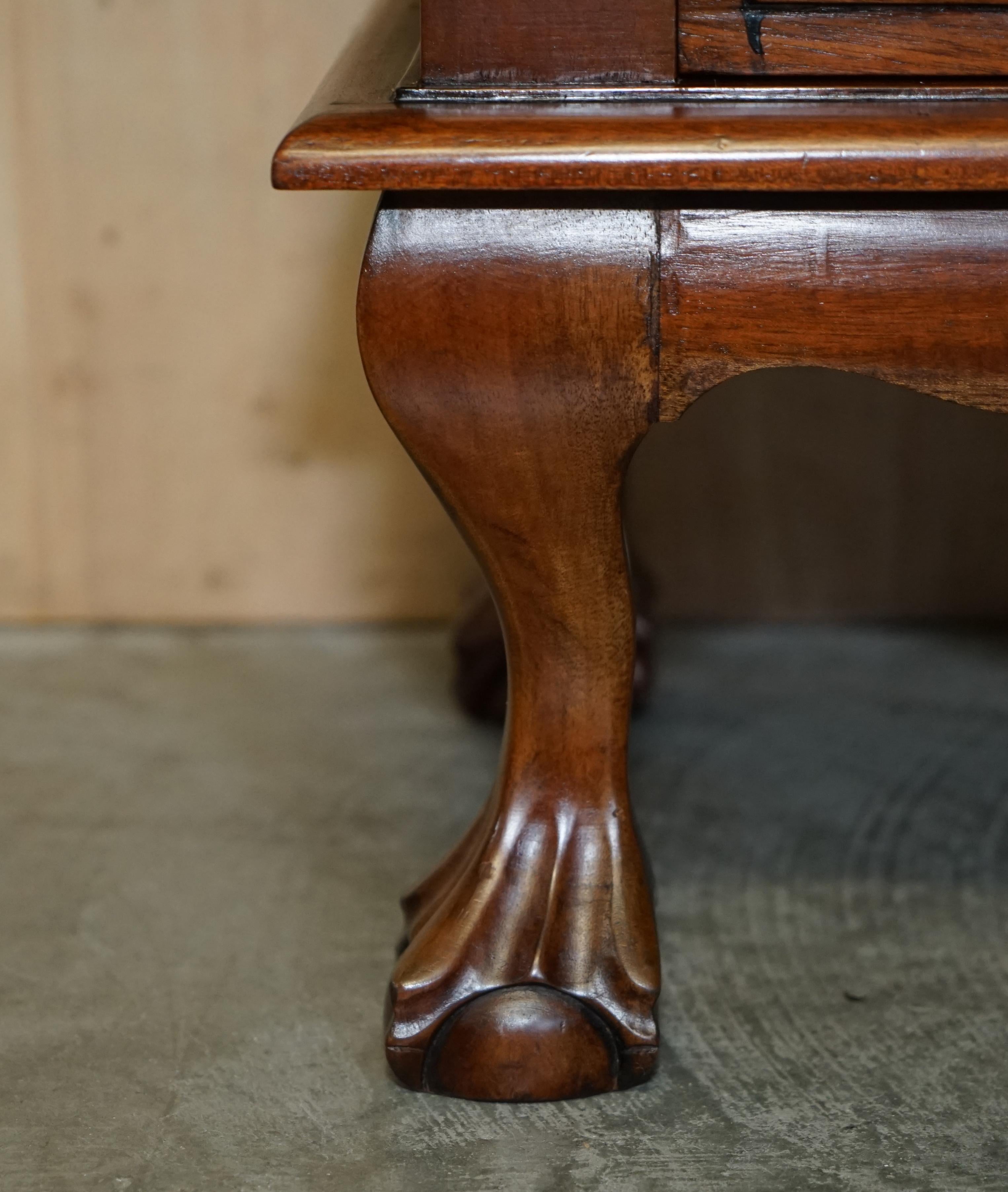 Vintage Hardwood Gentleman's Valet Stand with Carved Claw & Ball Feet 2