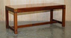 Vintage Hardwood Kennedy Harrods London Military Campaign Coffee Cocktail Table