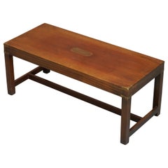 Vintage Hardwood Kennedy Harrods London Military Campaign Coffee Cocktail Table