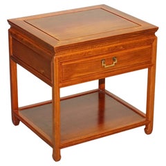 VINTAGE HARDWOOD MiD CENTURY SIDE TABLE WITH DRAWER AND SHELF