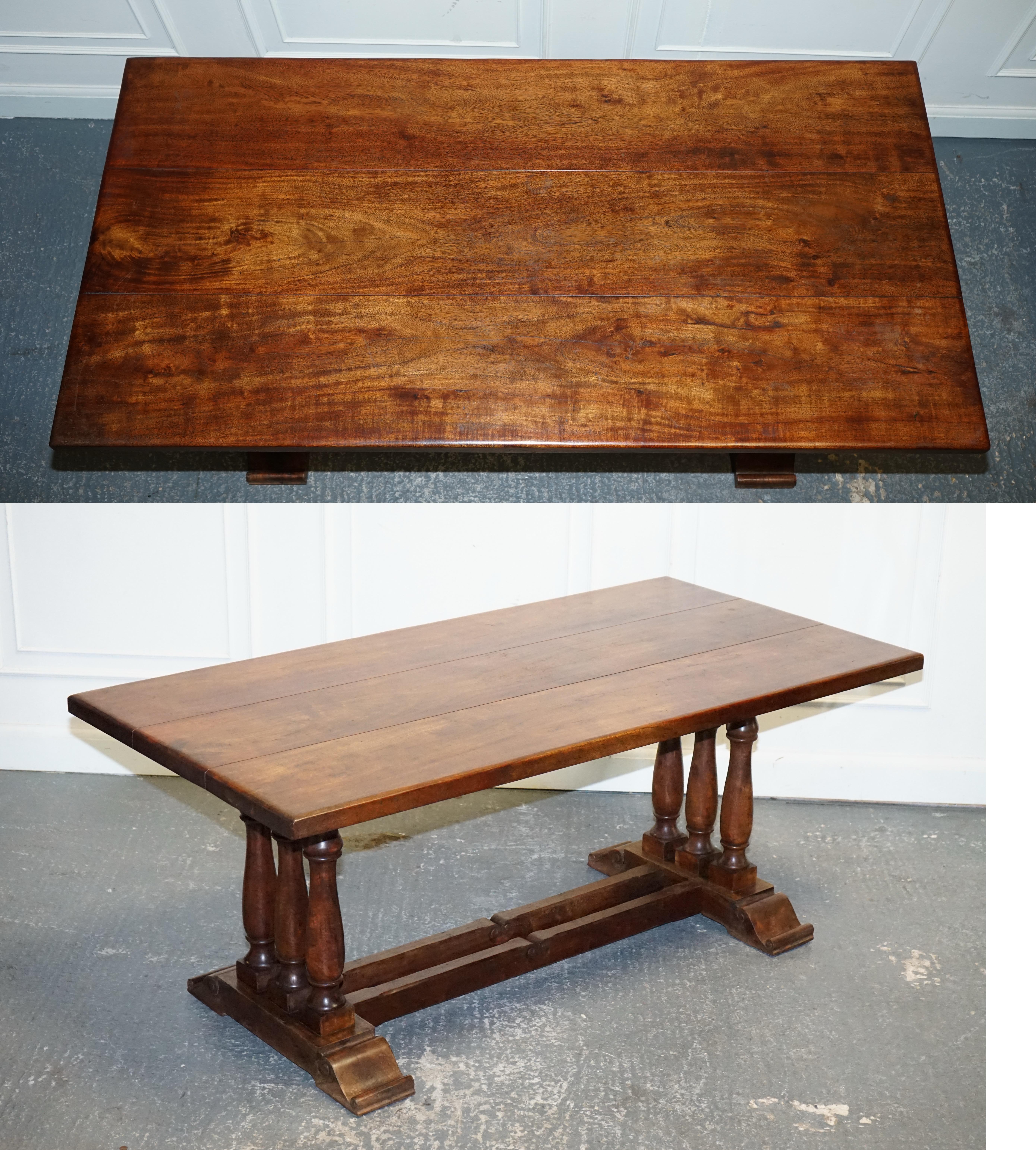 
Antiques of London



We are delighted to offer for sale this Vintage Hardwood Rectangular Dining Table 185cm. 

This table has been a beloved centerpiece for countless breakfasts, lunches, and dinners shared with our family. I fell in love with