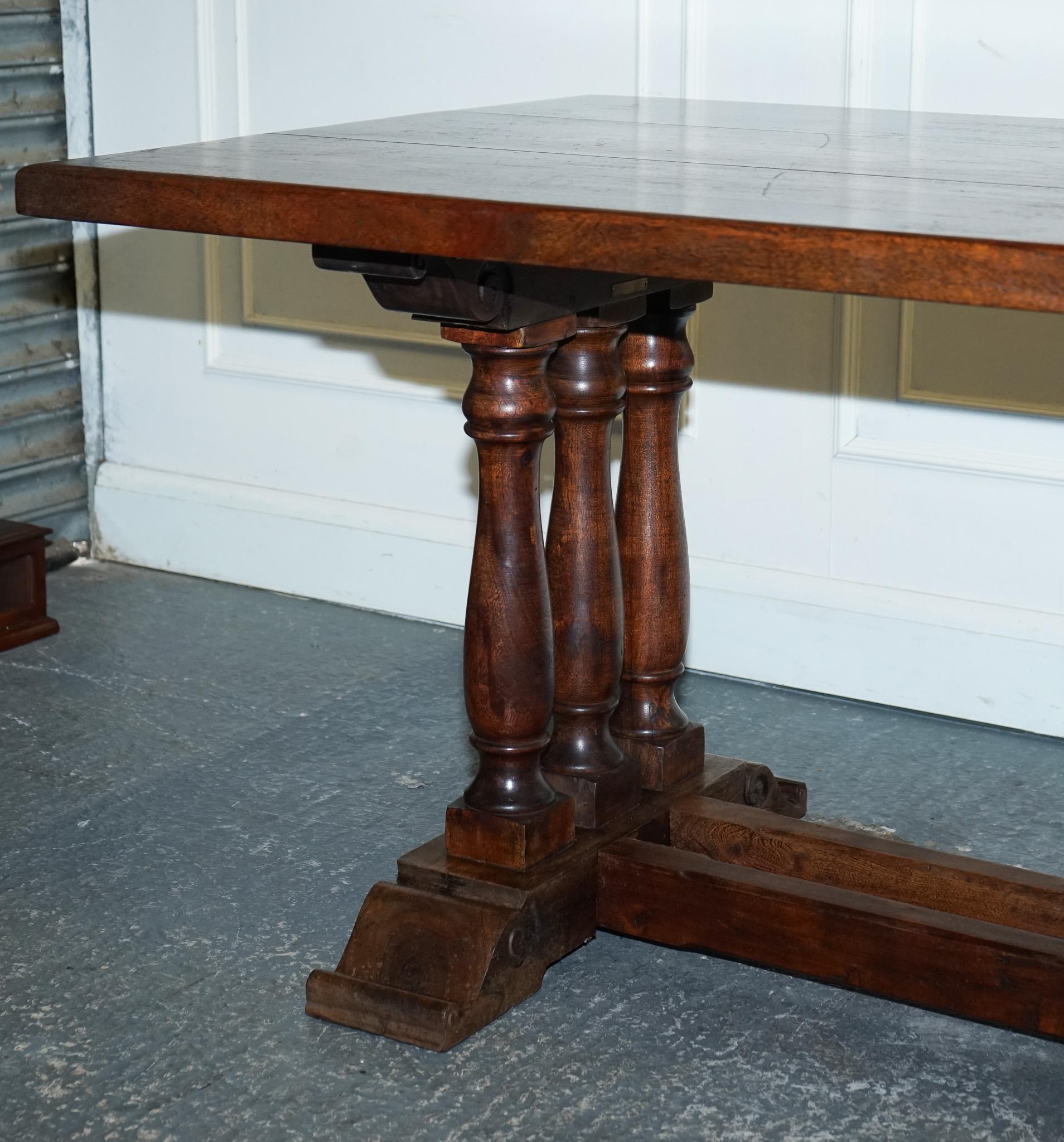British VINTAGE HARDWOOD RECTANGULAR DINiNG TABLE  185CM For Sale