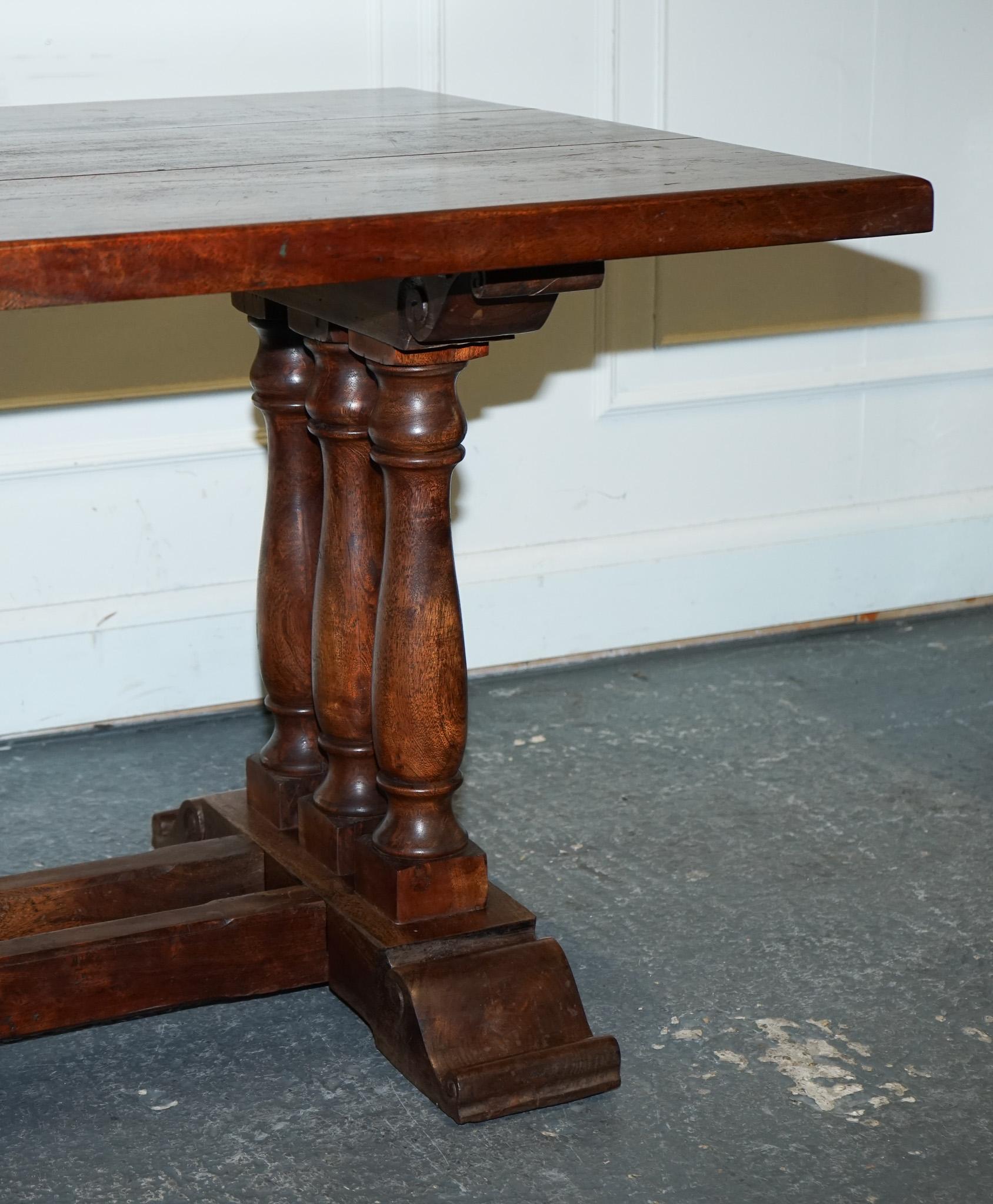 Hand-Crafted VINTAGE HARDWOOD RECTANGULAR DINiNG TABLE  185CM For Sale