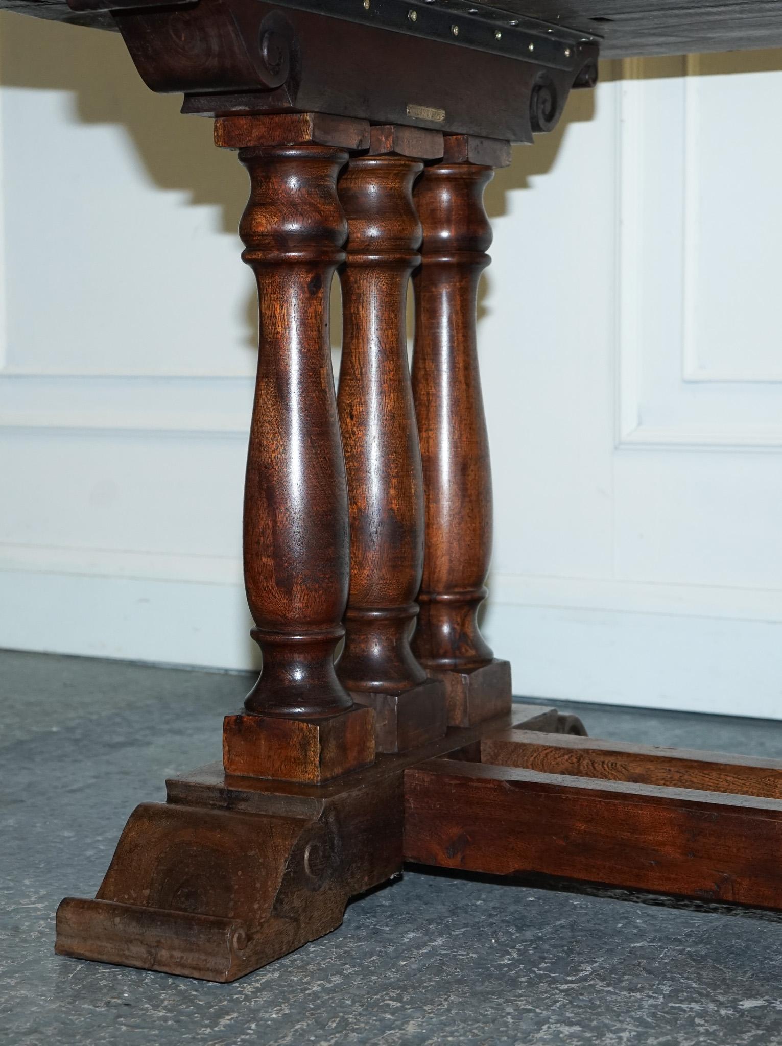 VINTAGE HARDWOOD RECTANGULAR DINiNG TABLE  185CM In Good Condition For Sale In Pulborough, GB