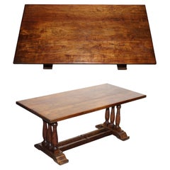 Tavolo da pranzo rettangolare in legno duro d'epoca  185CM