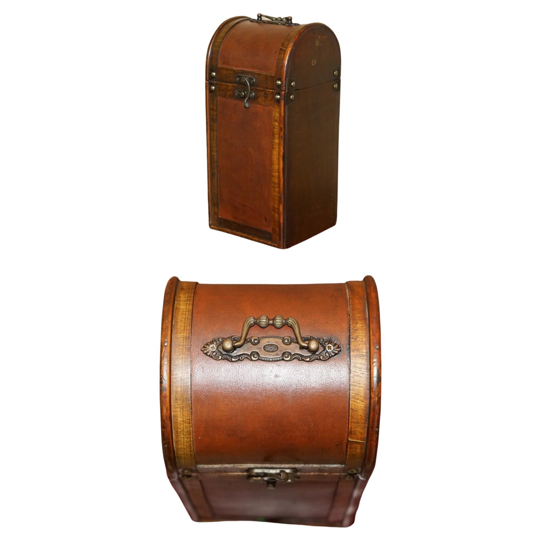 ViNTAGE HARDWOOD TRAVEL WINE BOX CASE WITH HANDLE VERY DECORATIVE PIECE For Sale