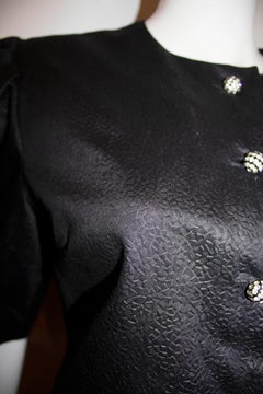 Vintage Hardy Amies Black Silk Skirt Suit  with Wonderful Sleaves