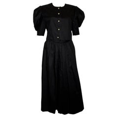 Vintage Hardy Amies Black Silk Skirt Suit  with Wonderful Sleaves