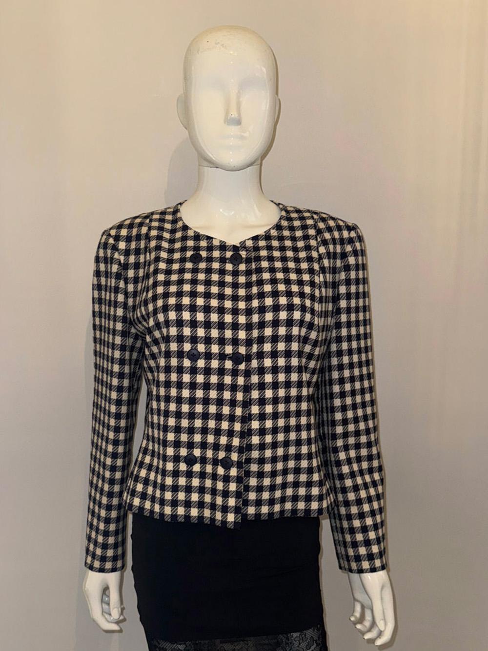 Women's or Men's Vintage Hardy Amies Blue and White Jacket For Sale