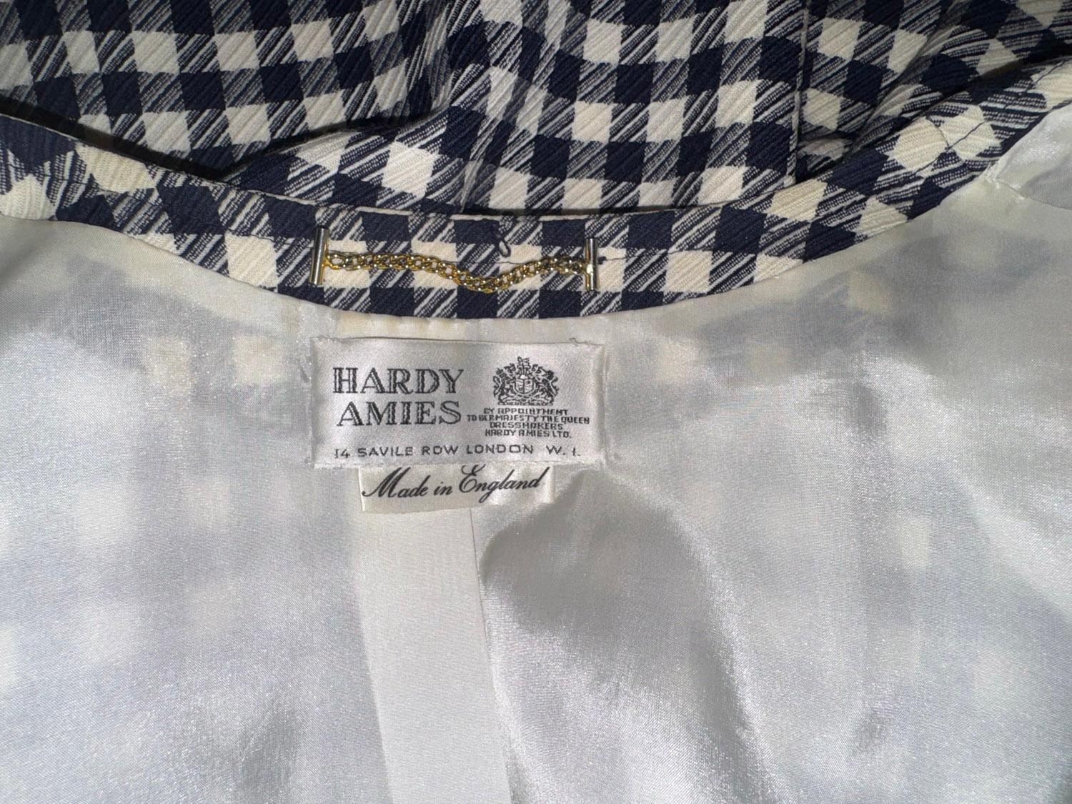 Vintage Hardy Amies Blue and White Jacket For Sale 1
