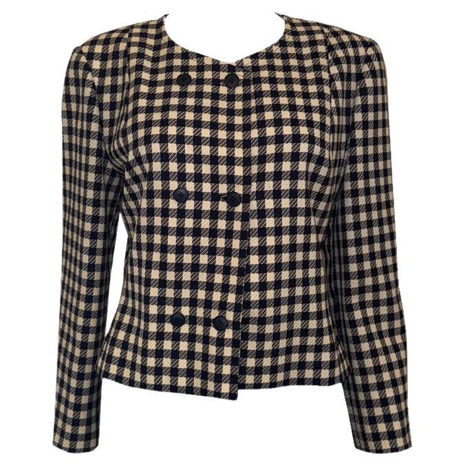Vintage Hardy Amies Blue and White Jacket For Sale
