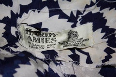 Vintage Hardy Amies Blue and White Silk Shirt Dress