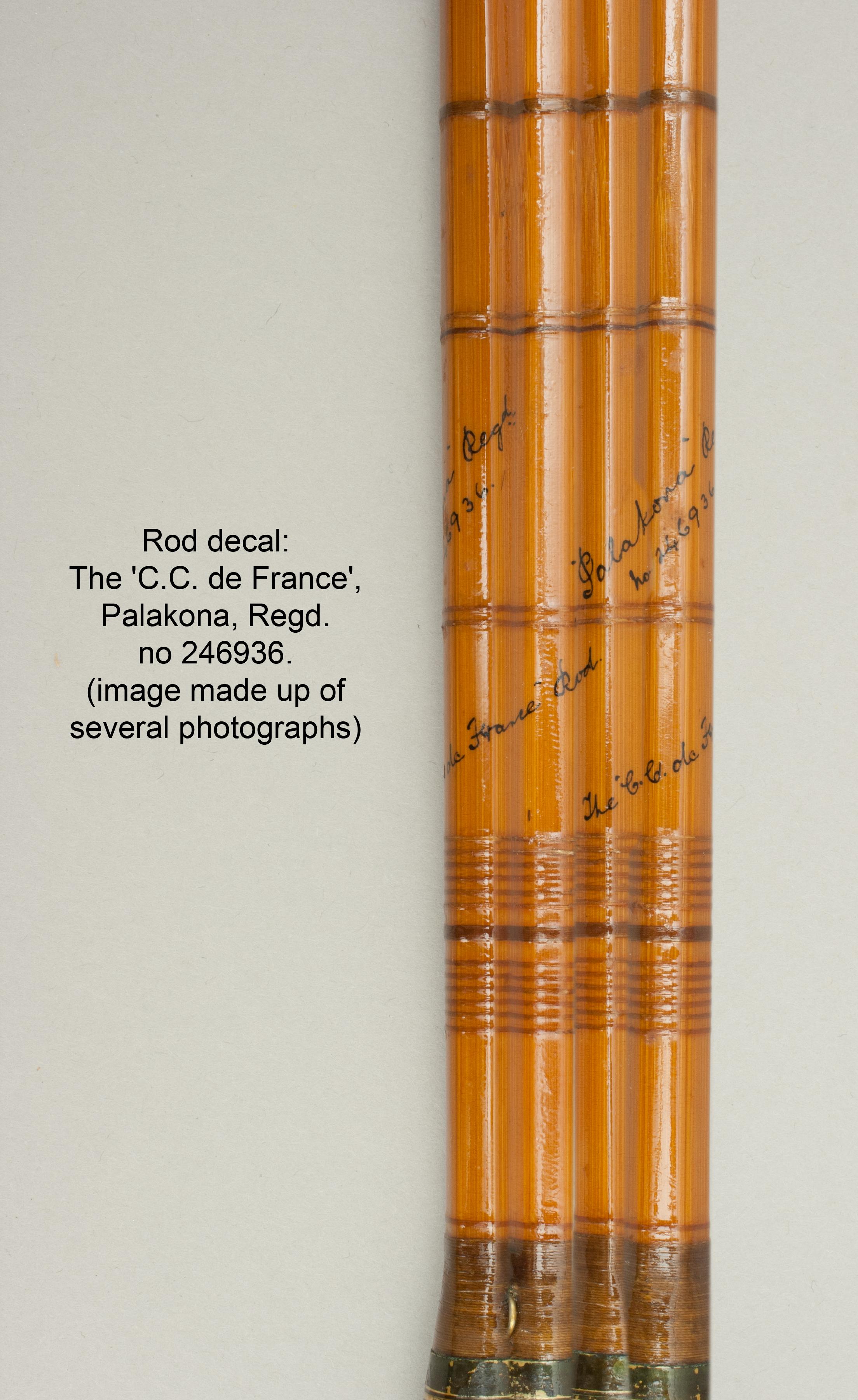 Vintage Hardy Trout Fly Fishing Rod, the 'C.C. de France' Split Cane, Palakona 2