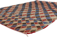 Vintage Harlequin Moroccan Azilal Rug, Maximalist Style Meets Nomadic Charm
