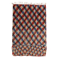 Retro Harlequin Moroccan Azilal Rug, Maximalist Style Meets Nomadic Charm