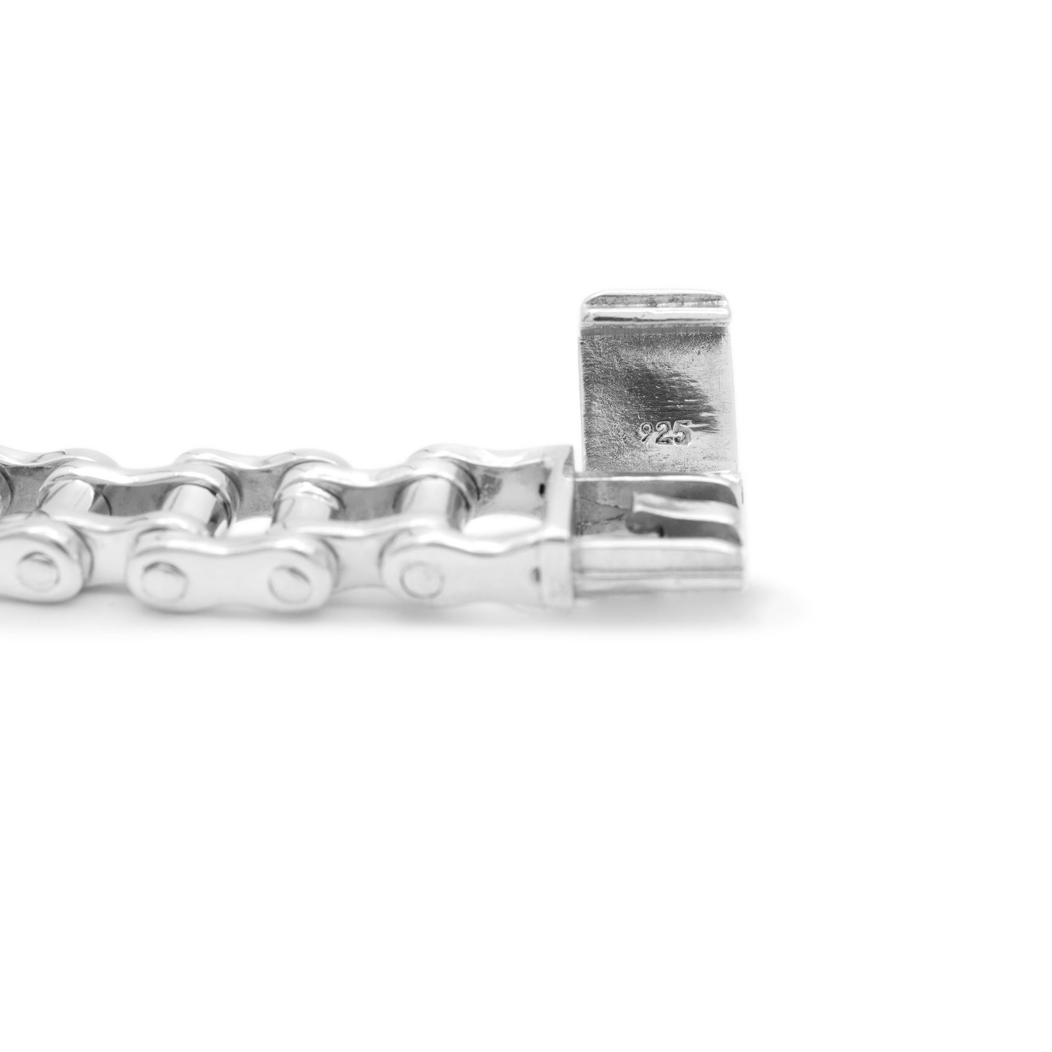 Harley Davidson 925 Sterlingsilber Fahrradkette-Armband, Vintage für Damen oder Herren