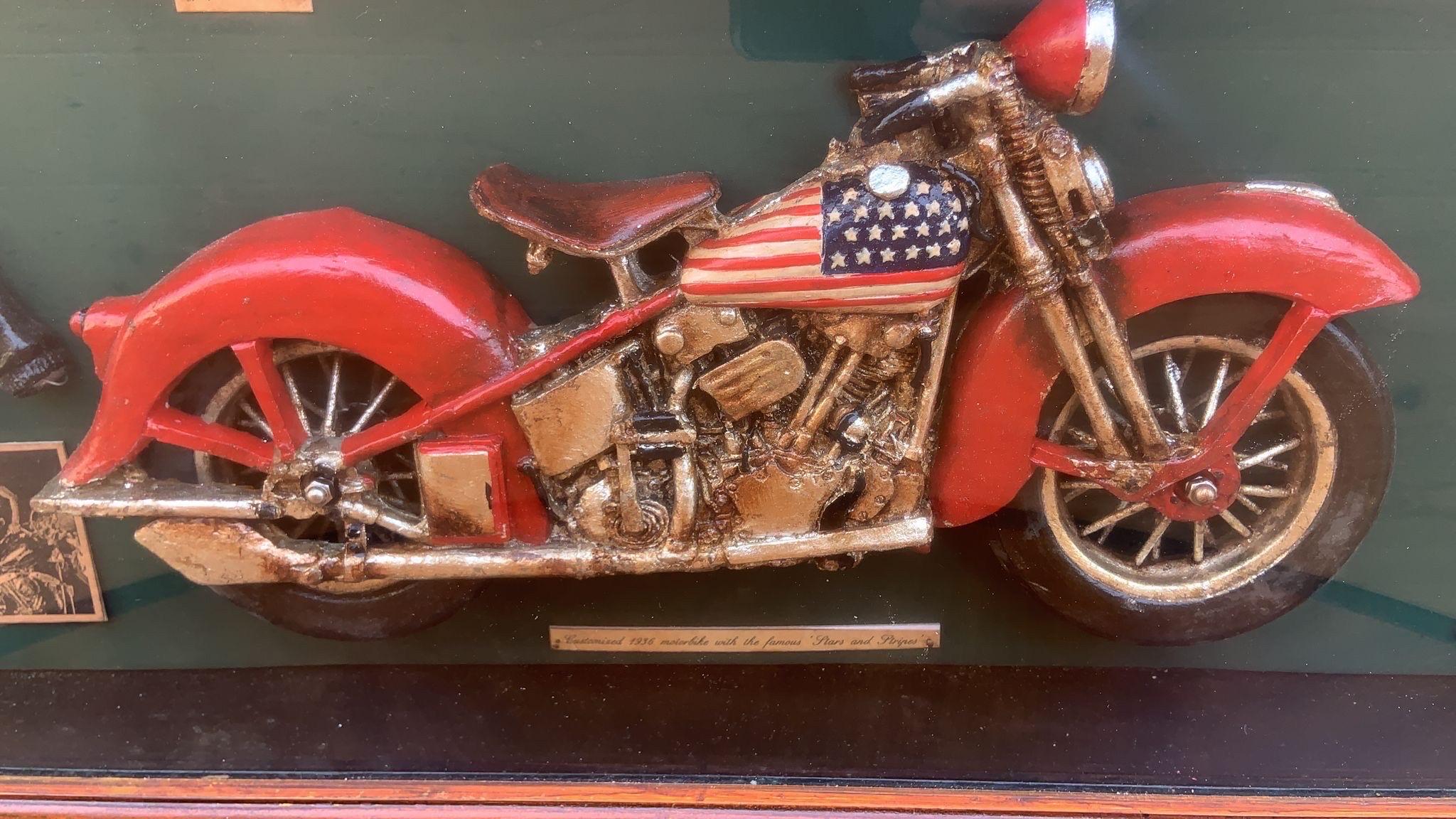 American Vintage Harley Davidson Shadow Box 3D Wall Art
