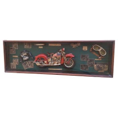 Boîte d'ombres vintage Harley Davidson en 3D