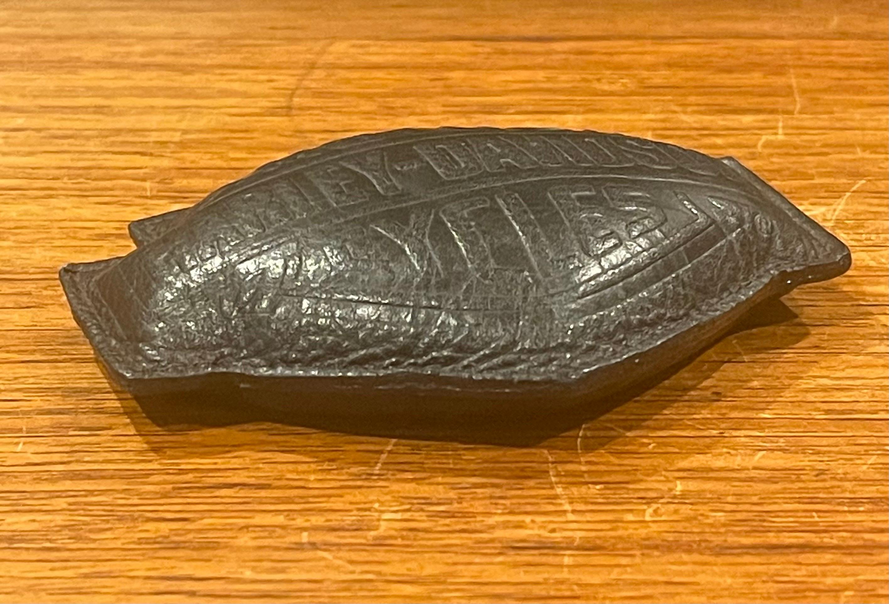 American Vintage Harley Davidson Stitched Black Leather Paperweight