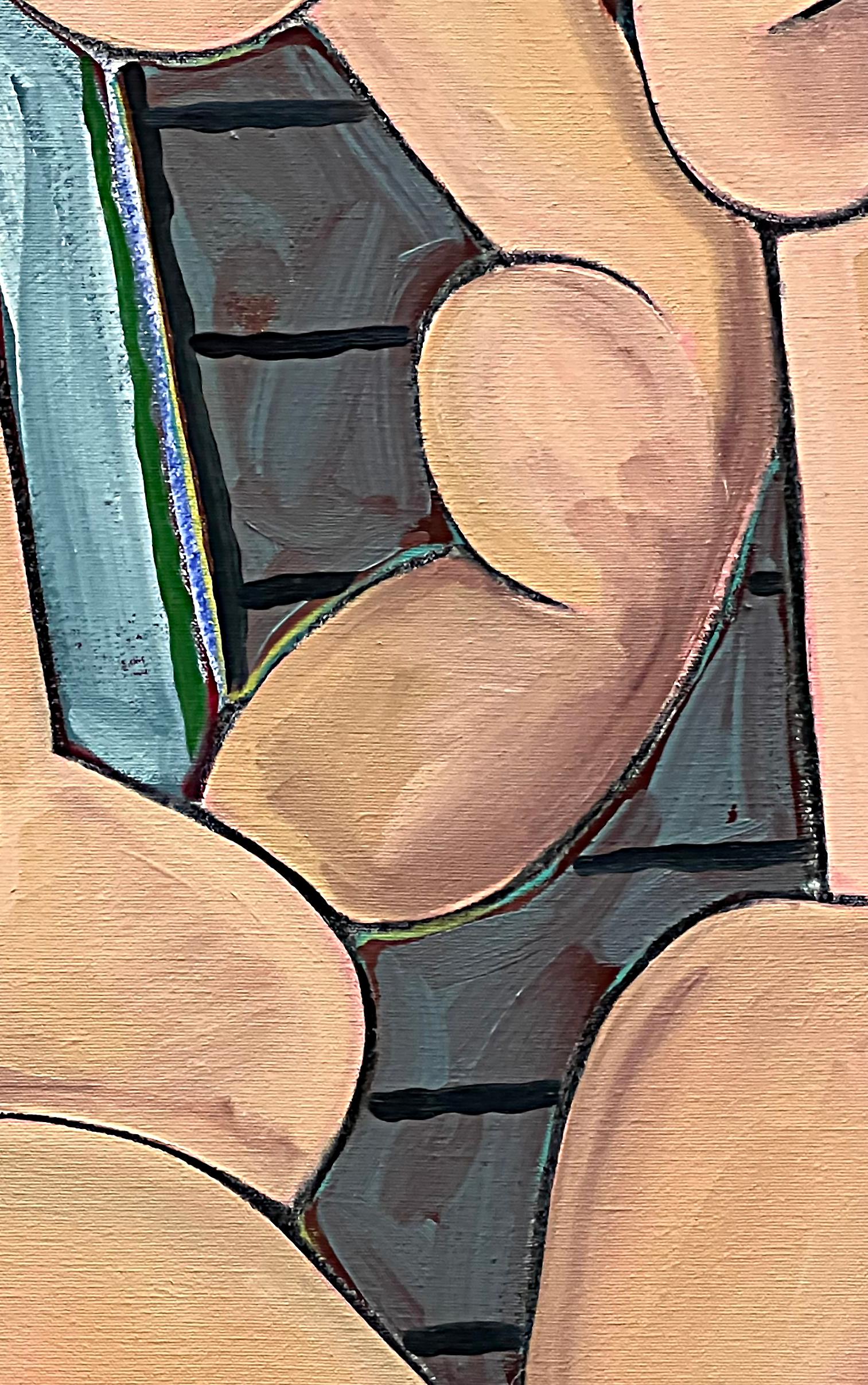 Vintage Harley Francis Abstract Nude Oil Painting, Gay Interest In Good Condition In Miami, FL