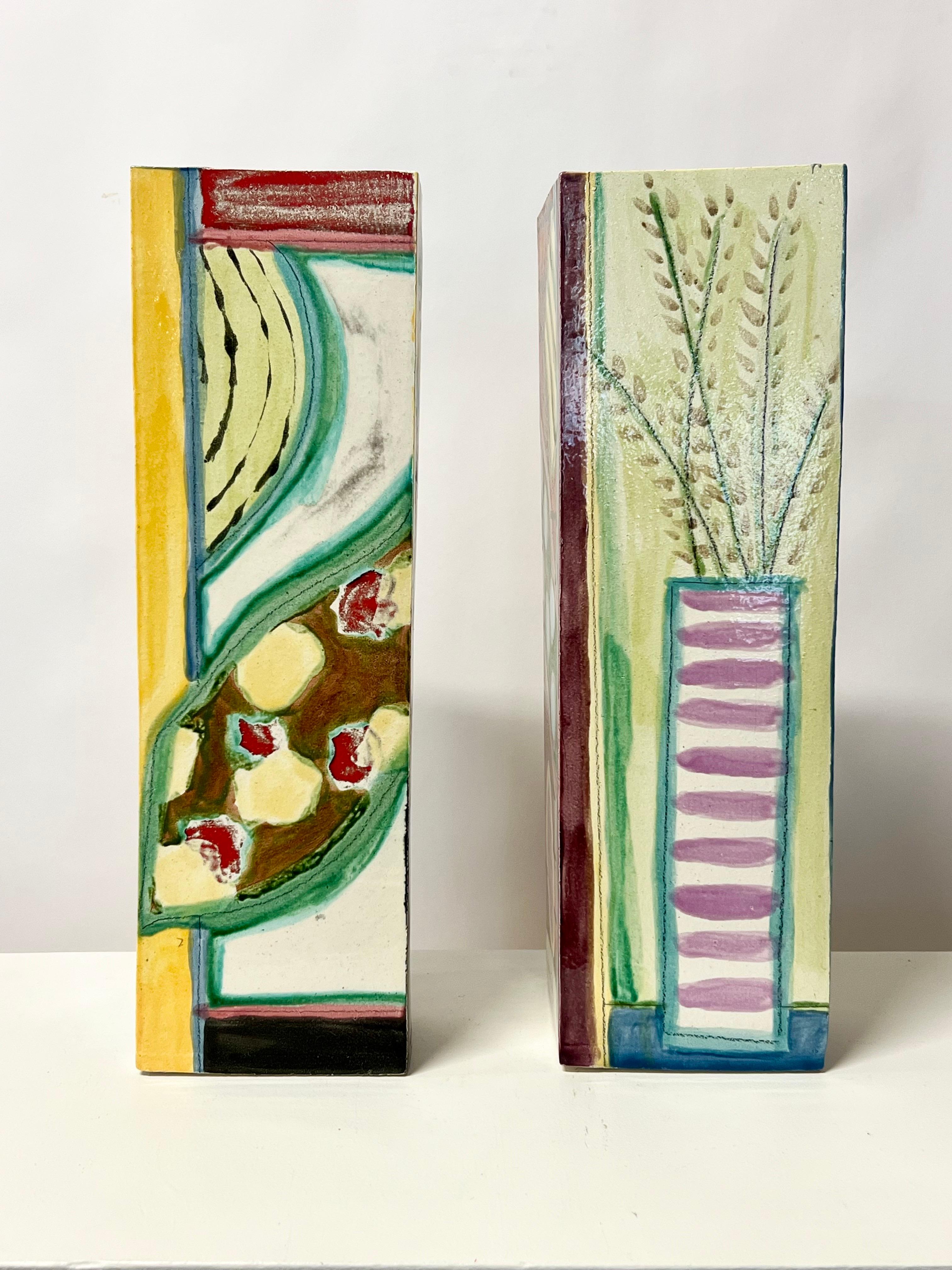 Postmoderne Serre-livres figuratifs vintage Harley Francis en céramique abstraite, vers 1980 en vente