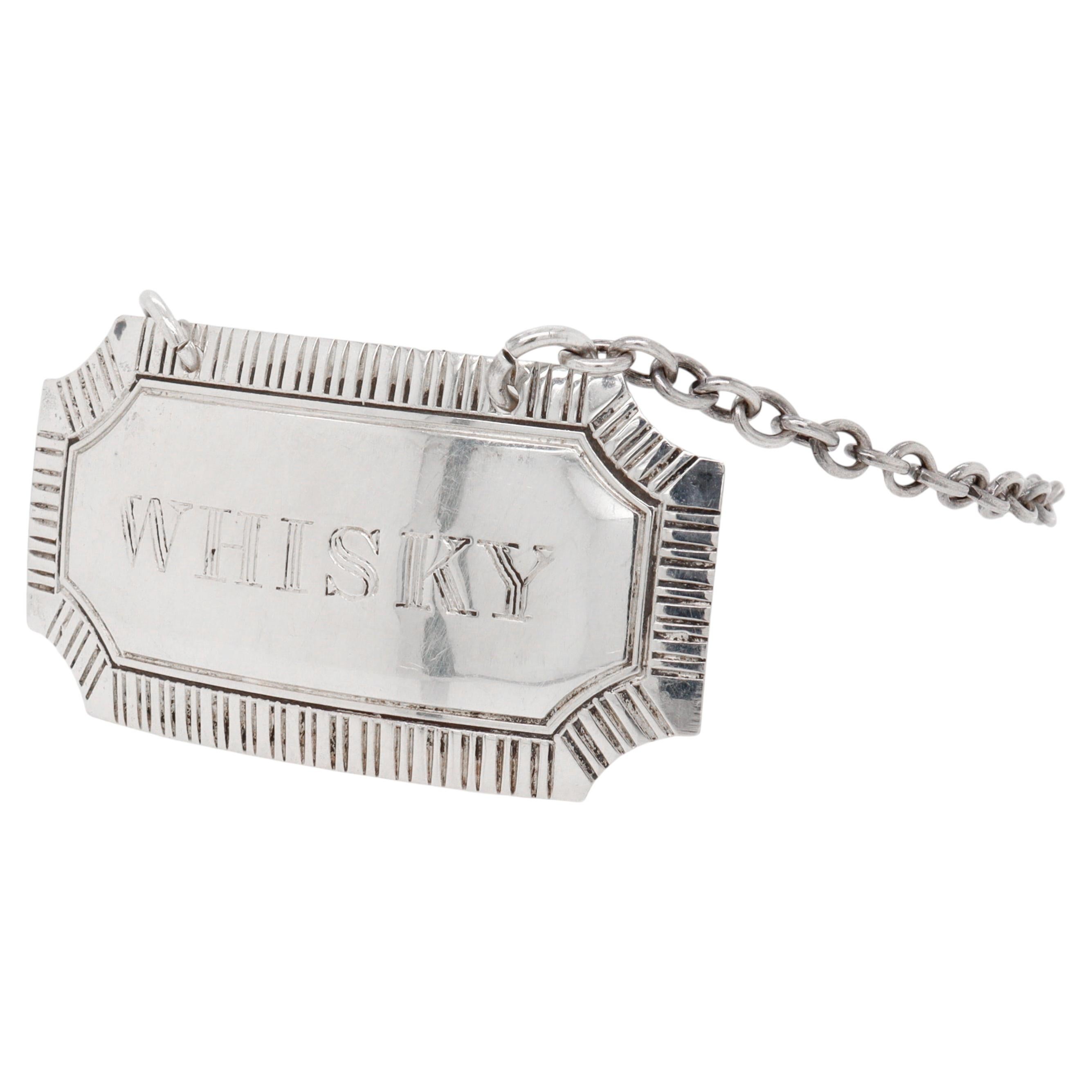 Vintage Harmon Brothers English Sterling Silver Whiskey Label