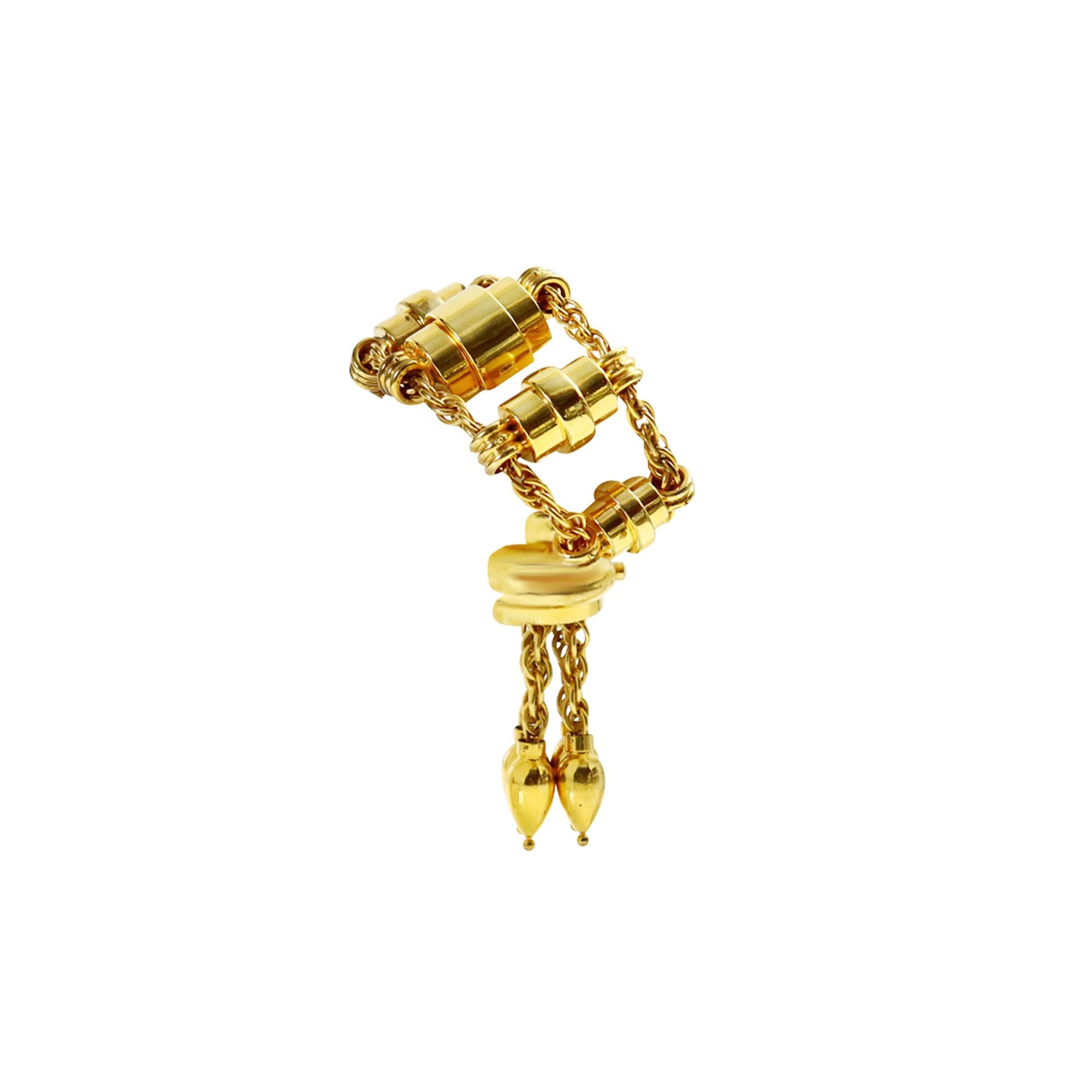 Pulsera colgante Harmon vintage en tono dorado Circa 1949 en venta 1