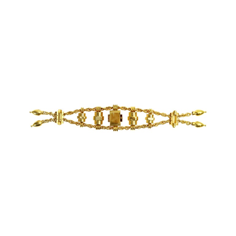 Vintage Harmon Gold Tone Dangling Bracelet Circa 1949 For Sale 2