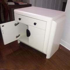 Vintage Harold Schwartz Romweber White Lacquered Nightstand