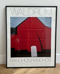 Vintage Harold Waldrum exhibition poster, framed behind glass, 1986