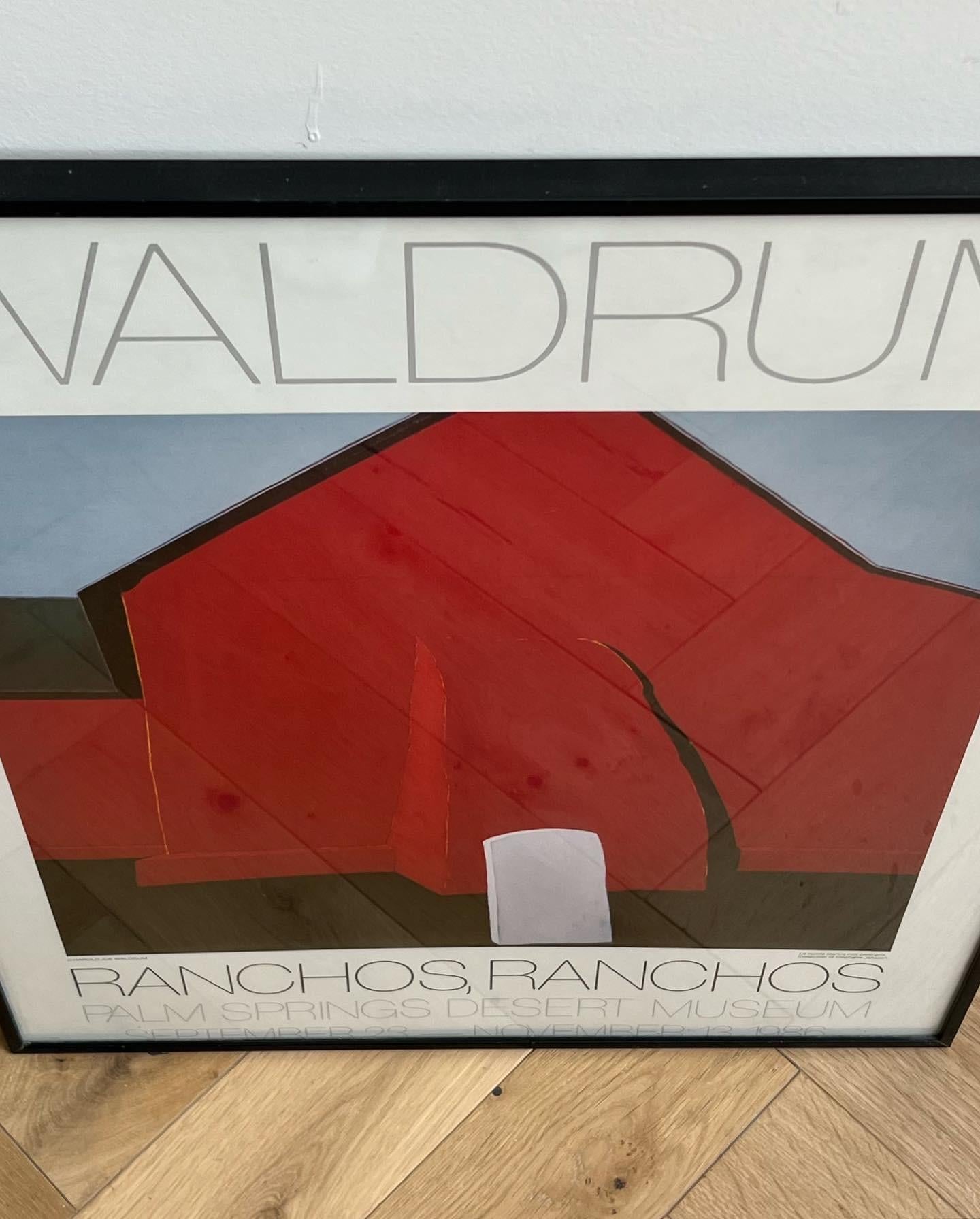 Late 20th Century Vintage Harold Waldrum exhibition poster, framed behind glass, 1986