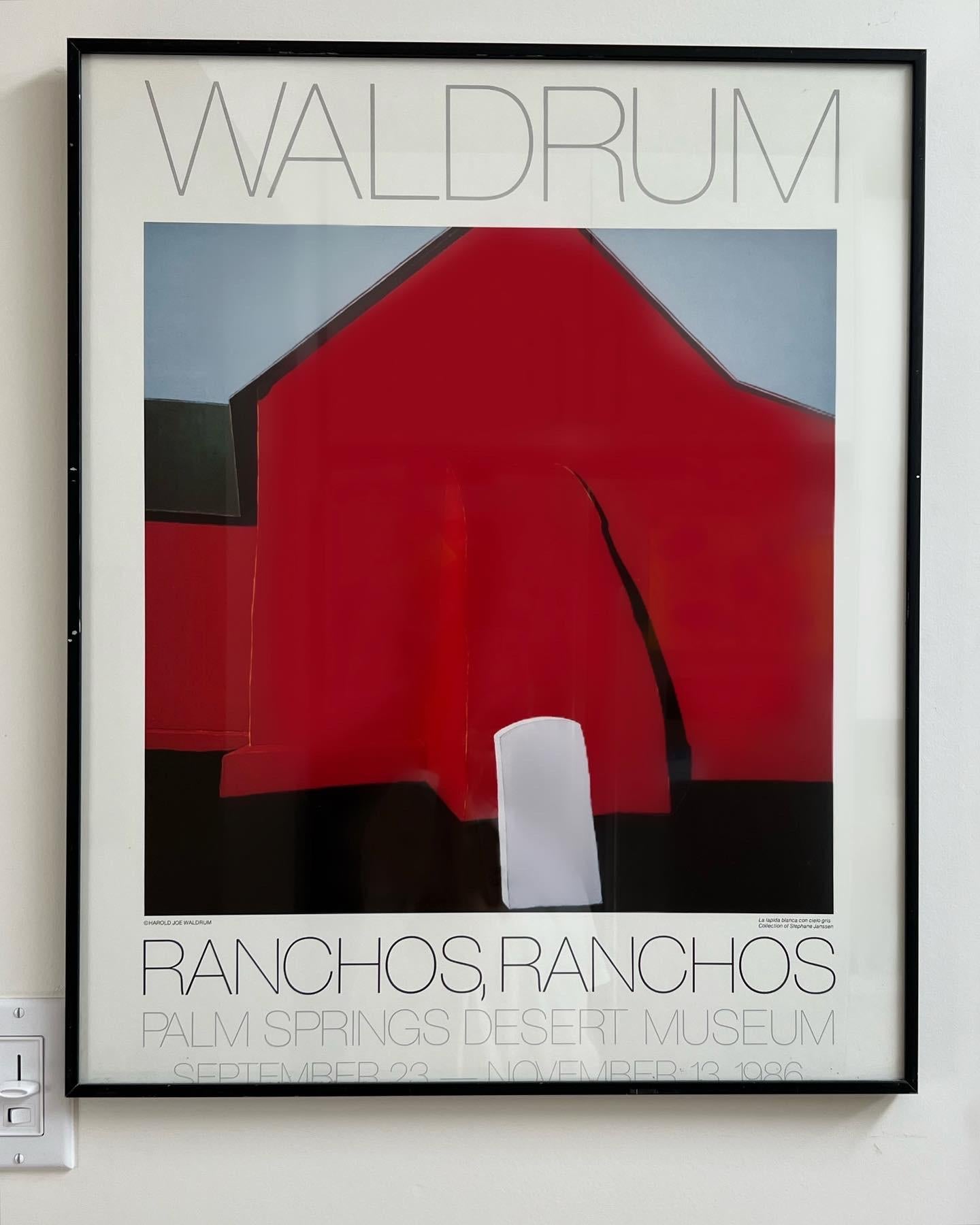 Vintage Harold Waldrum exhibition poster, framed behind glass, 1986 3