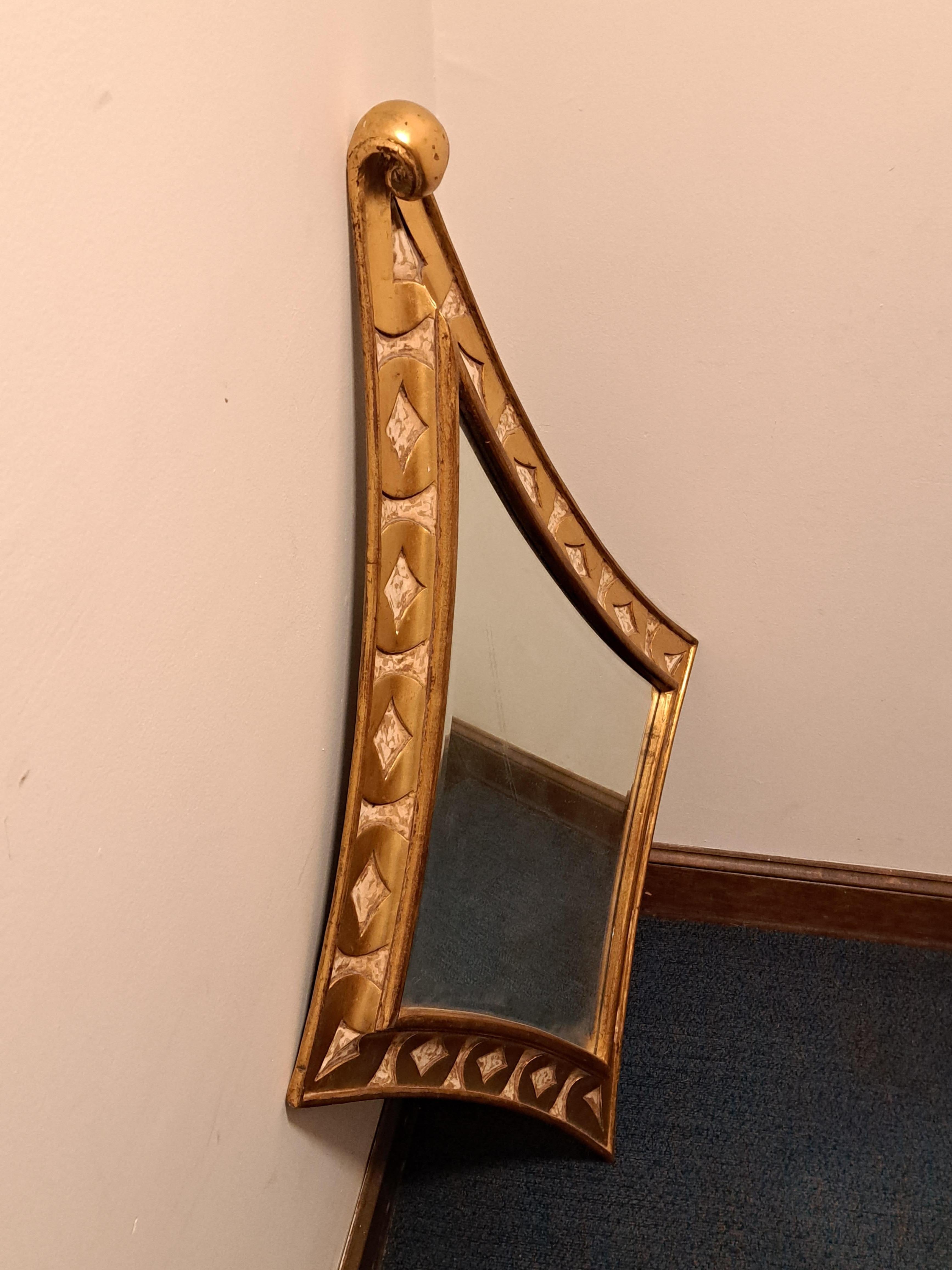 Vintage Harrison and Giil Dauphine Gilt Wood Mirror  In Good Condition For Sale In Weymouth, MA