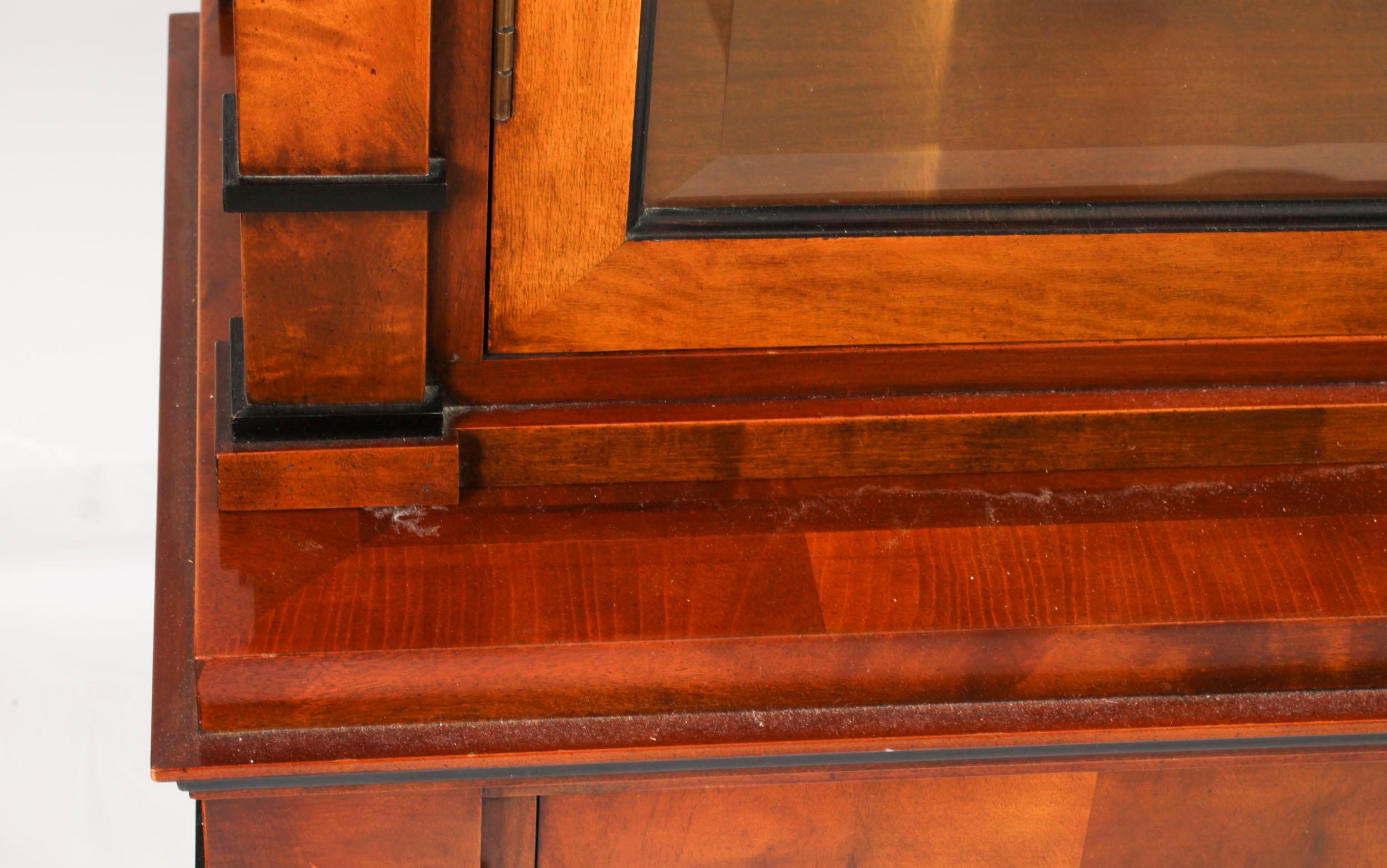 Vintage Harrods Biedermeier Satin Birch Bookcase 20th Century 5