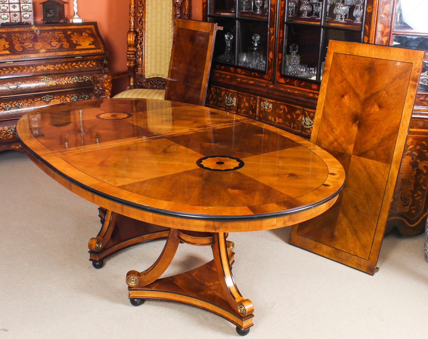 Late 20th Century Vintage Harrods Dining Table 20th Century and 12 Dining Chairs, 19th Century