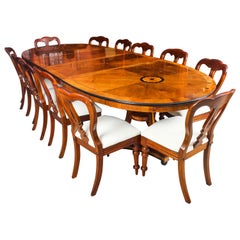 Retro Harrods Dining Table 20th Century and 12 Dining Chairs, 19th Century