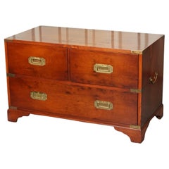 Vintage Harrods for Kennedy Burr Yew Wood Military Campaign Chest of Drawers